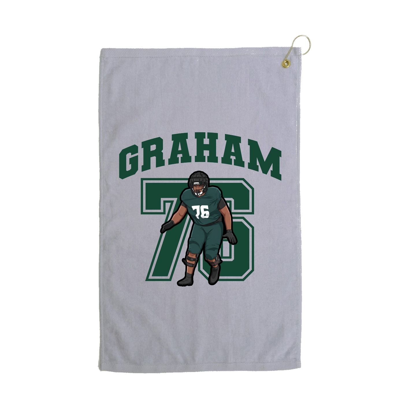Golf Towel — Number in Grey