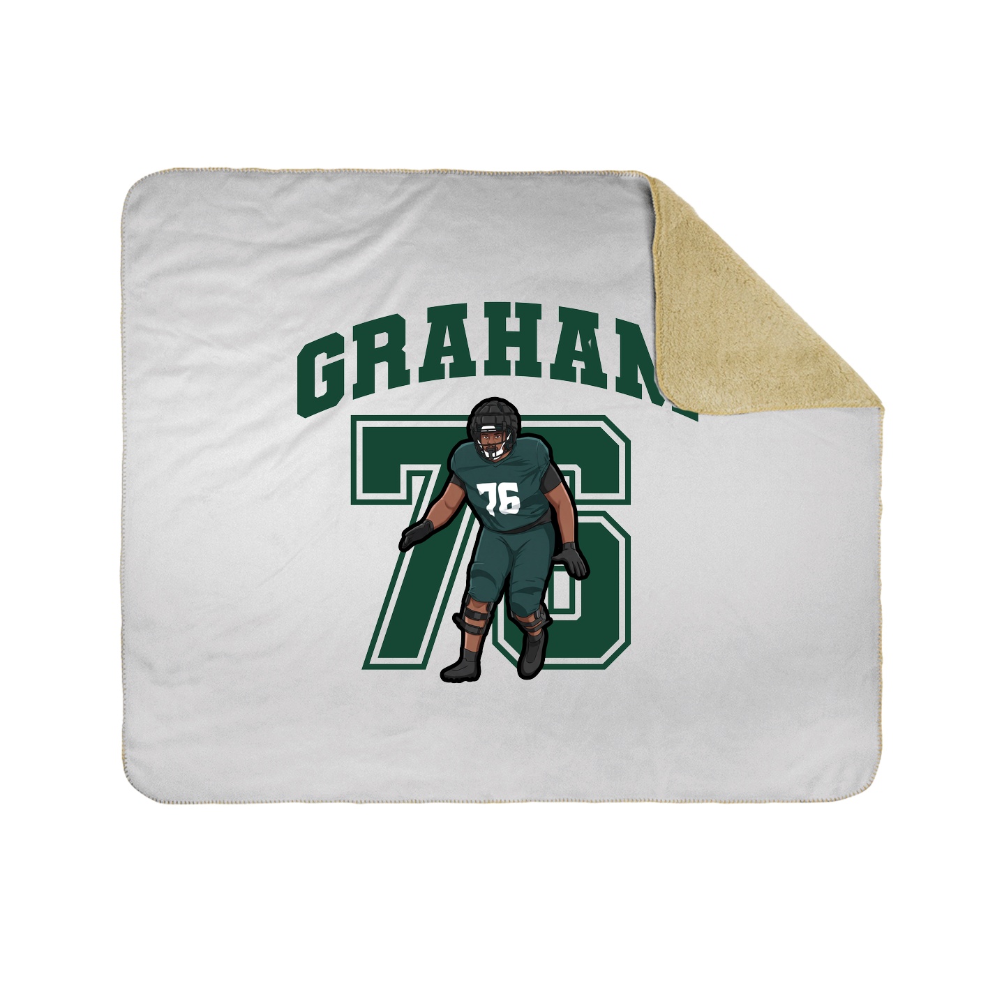 Throw Blanket — Number in White