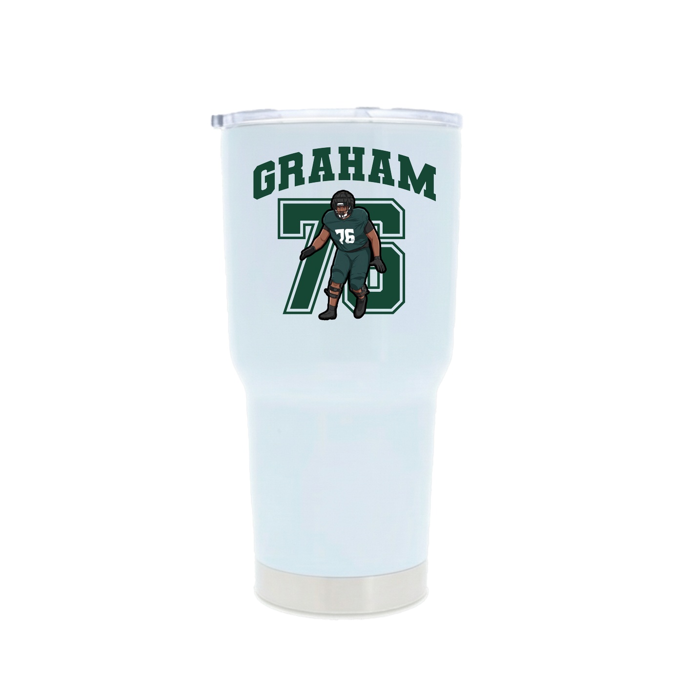 30oz Stainless Steel Tumbler — Number in White