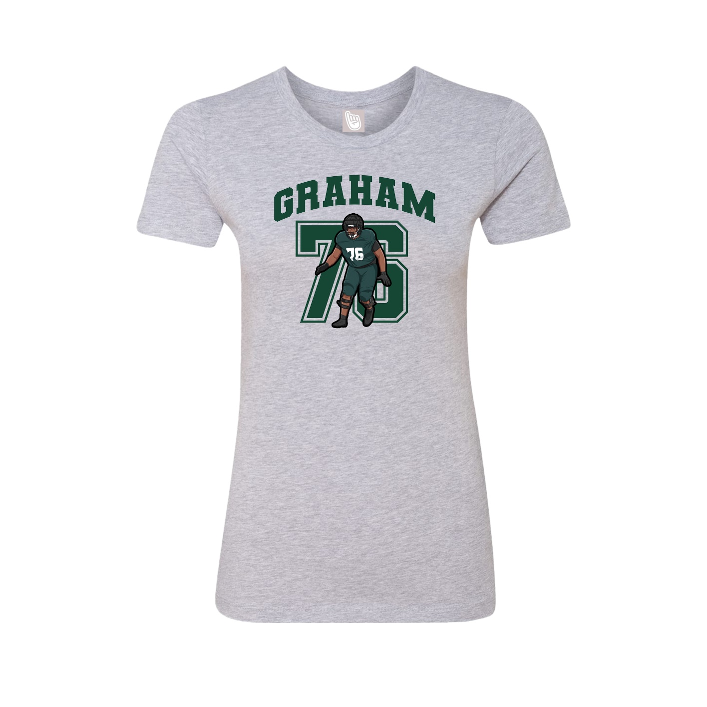 Fitted Women's Tee — Number in Grey