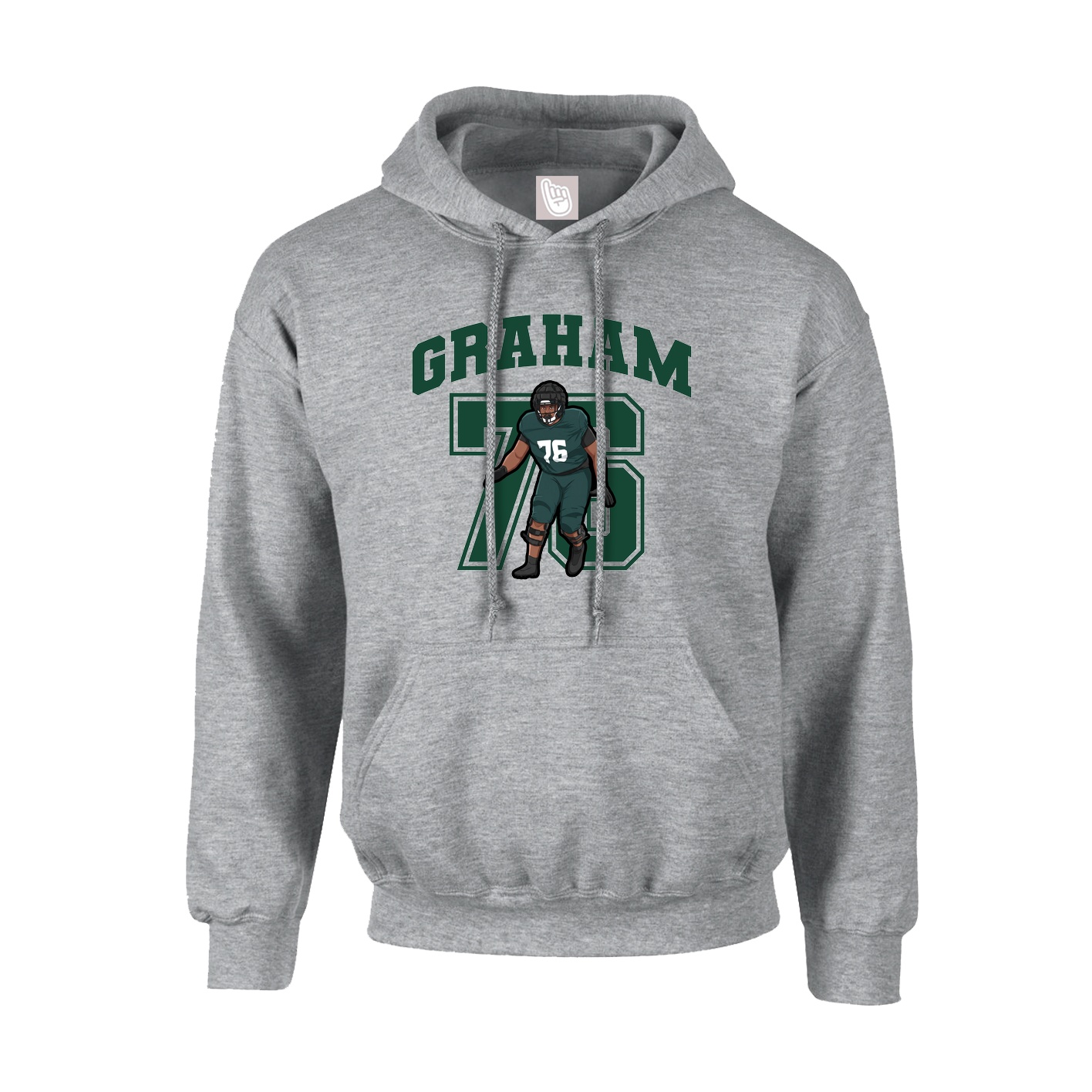 Hoodie — Number in Grey