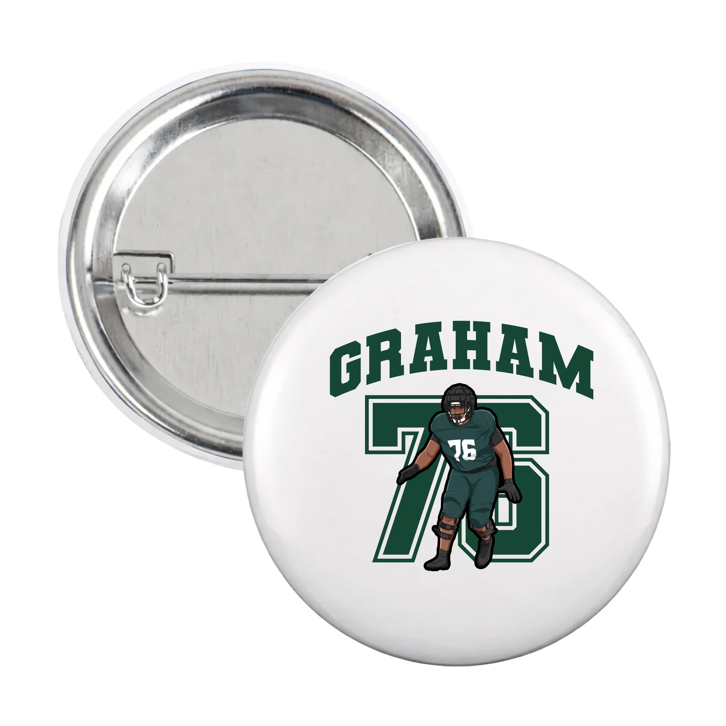 Game Day Button — Number in White