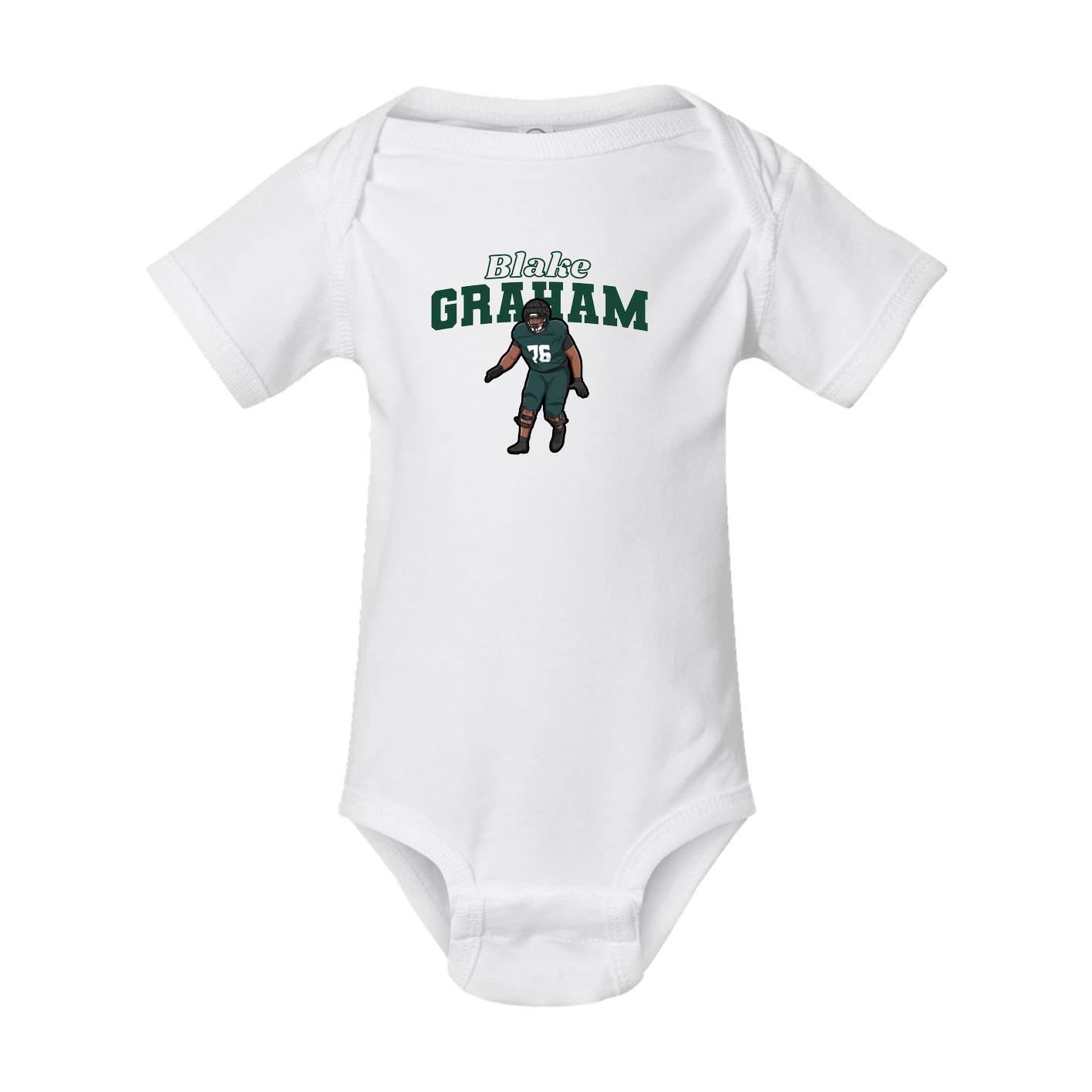 Baby Onesie — Name Arch in White