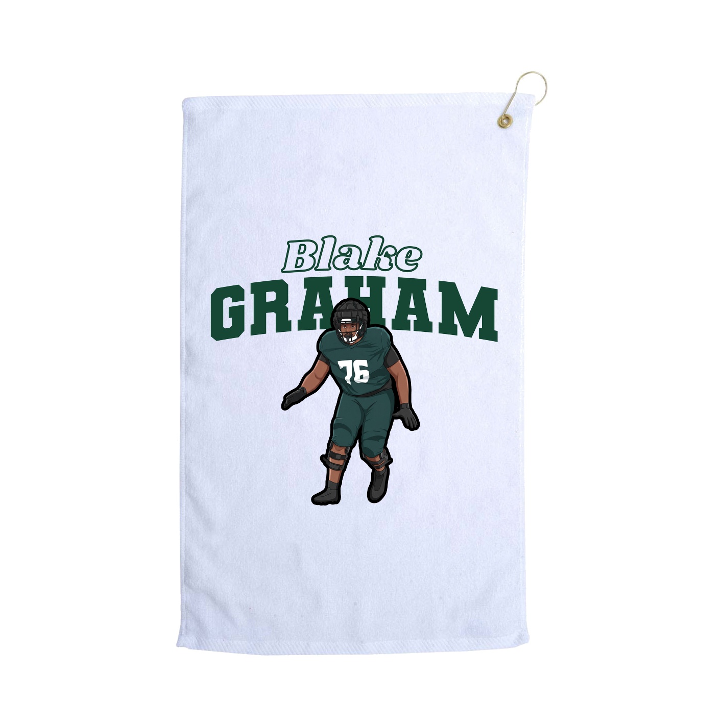 Golf Towel — Name Arch in White
