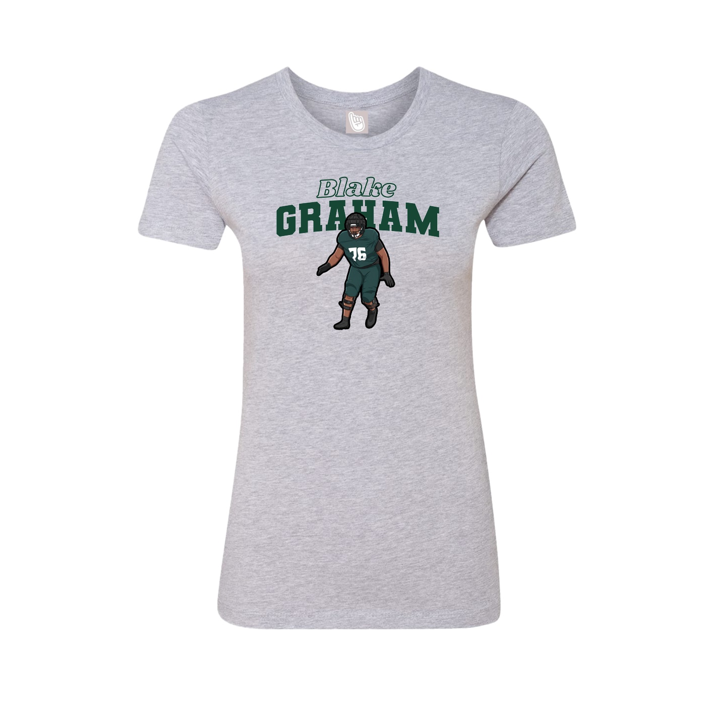 Fitted Women's Tee — Name Arch in Grey