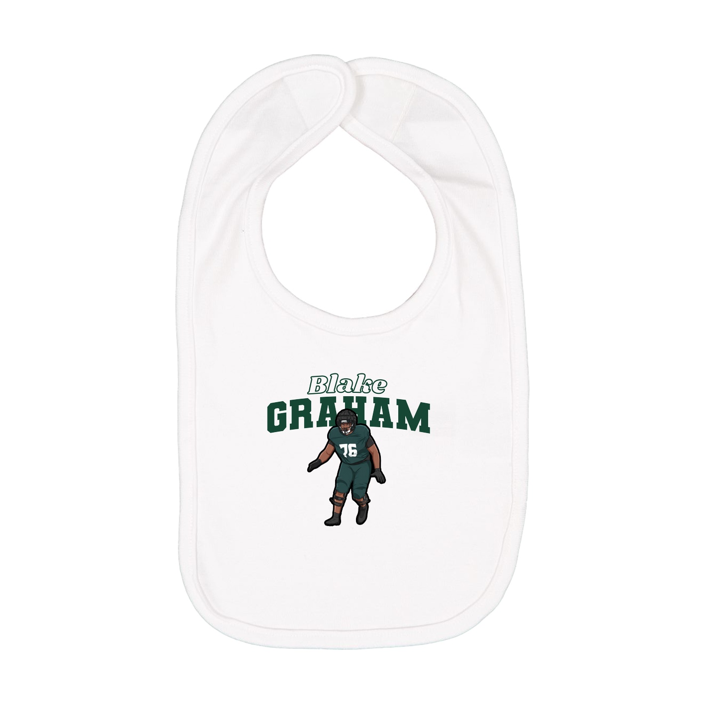 Infant Bib — Name Arch in White