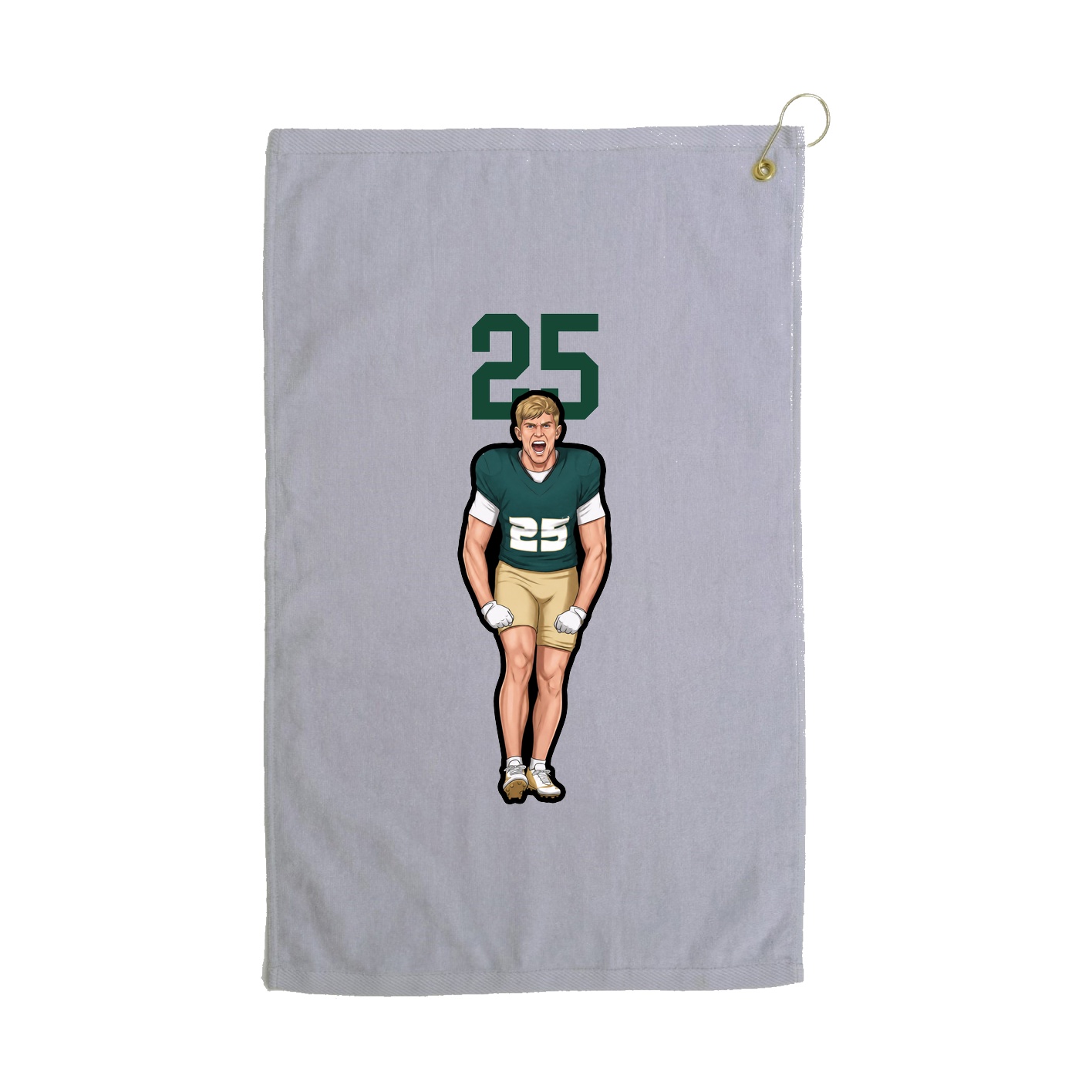 Golf Towel — Number Top in Grey