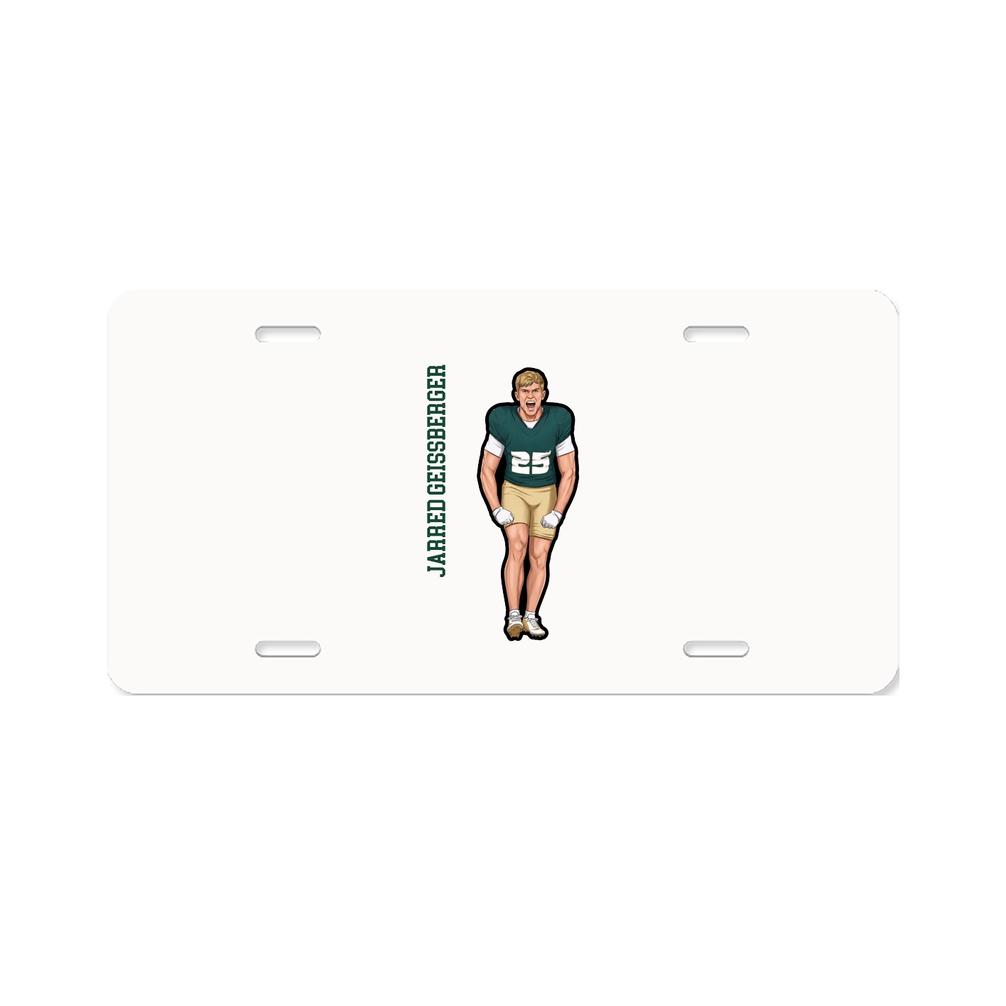 License Plate — Name Vertical in Classic
