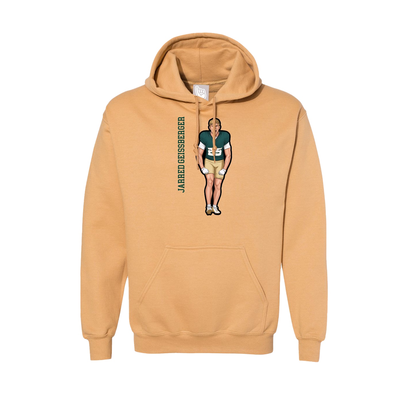 Hoodie — Name Vertical in Vegas Gold