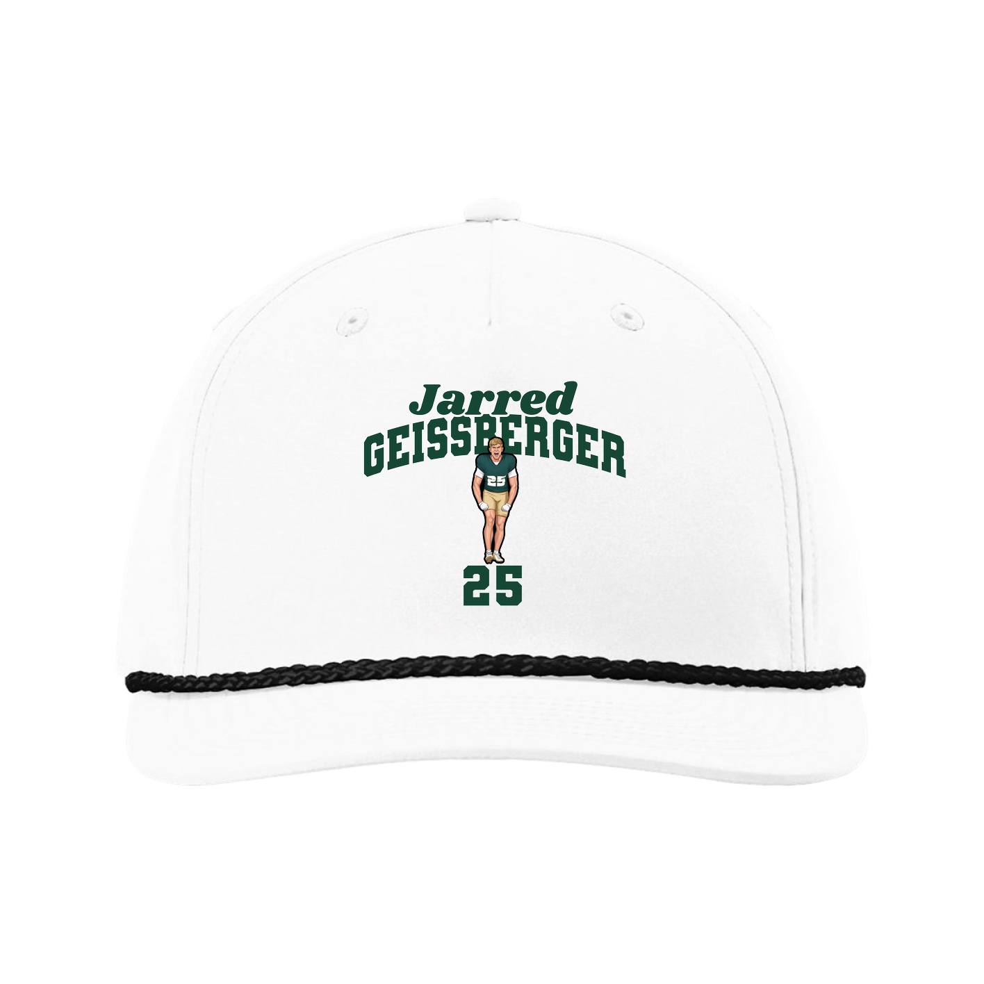 Five-Panel Classic Rope Cap — Signature Arch in White