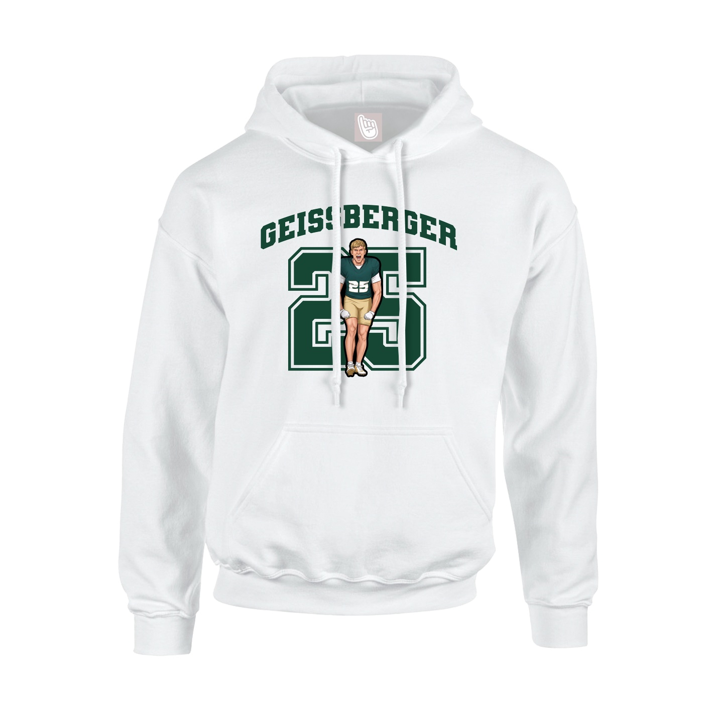 Hoodie — Number in White