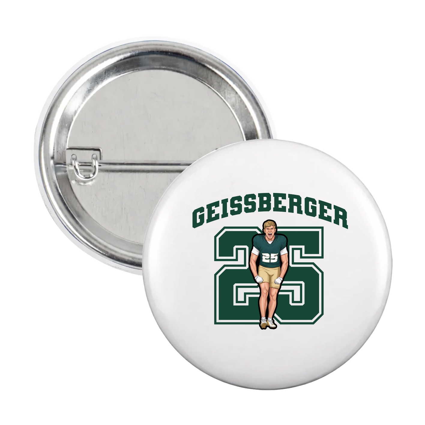 Game Day Button — Number in White