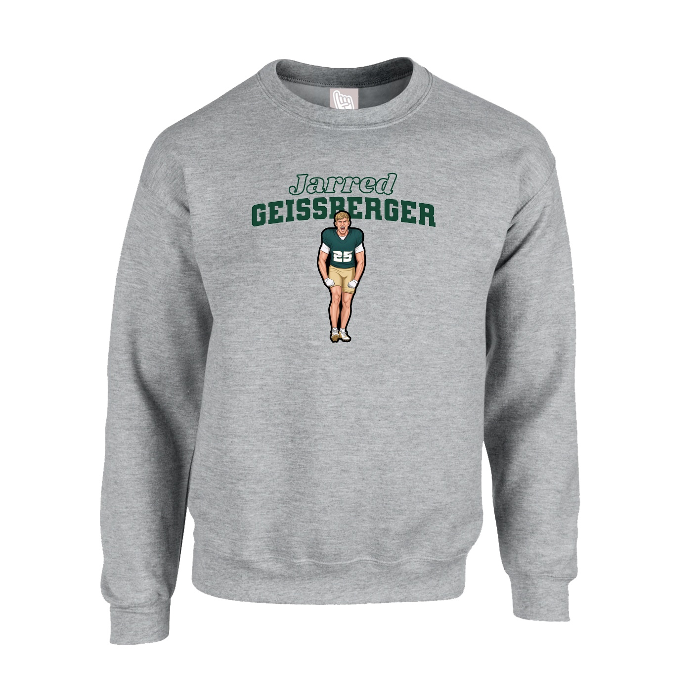 Fleece Crew — Name Arch in Grey