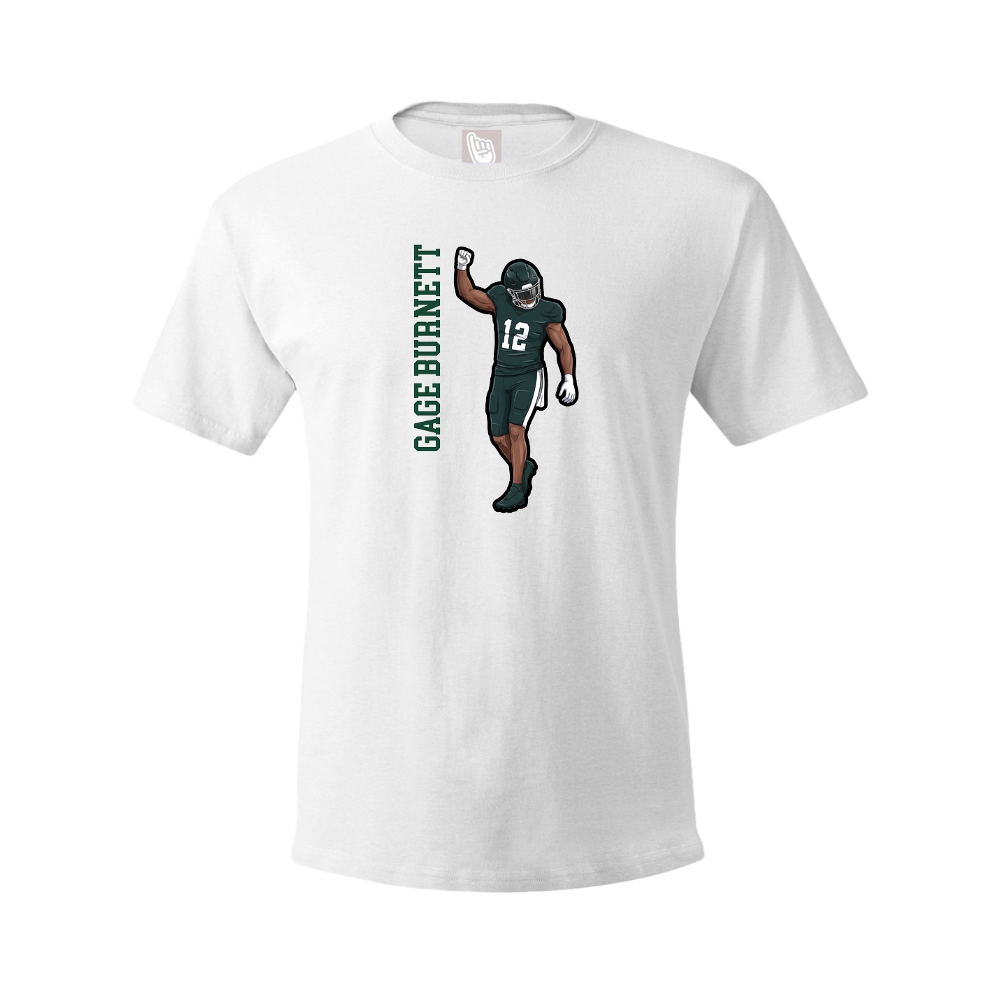 Youth Tee — Name Vertical in White