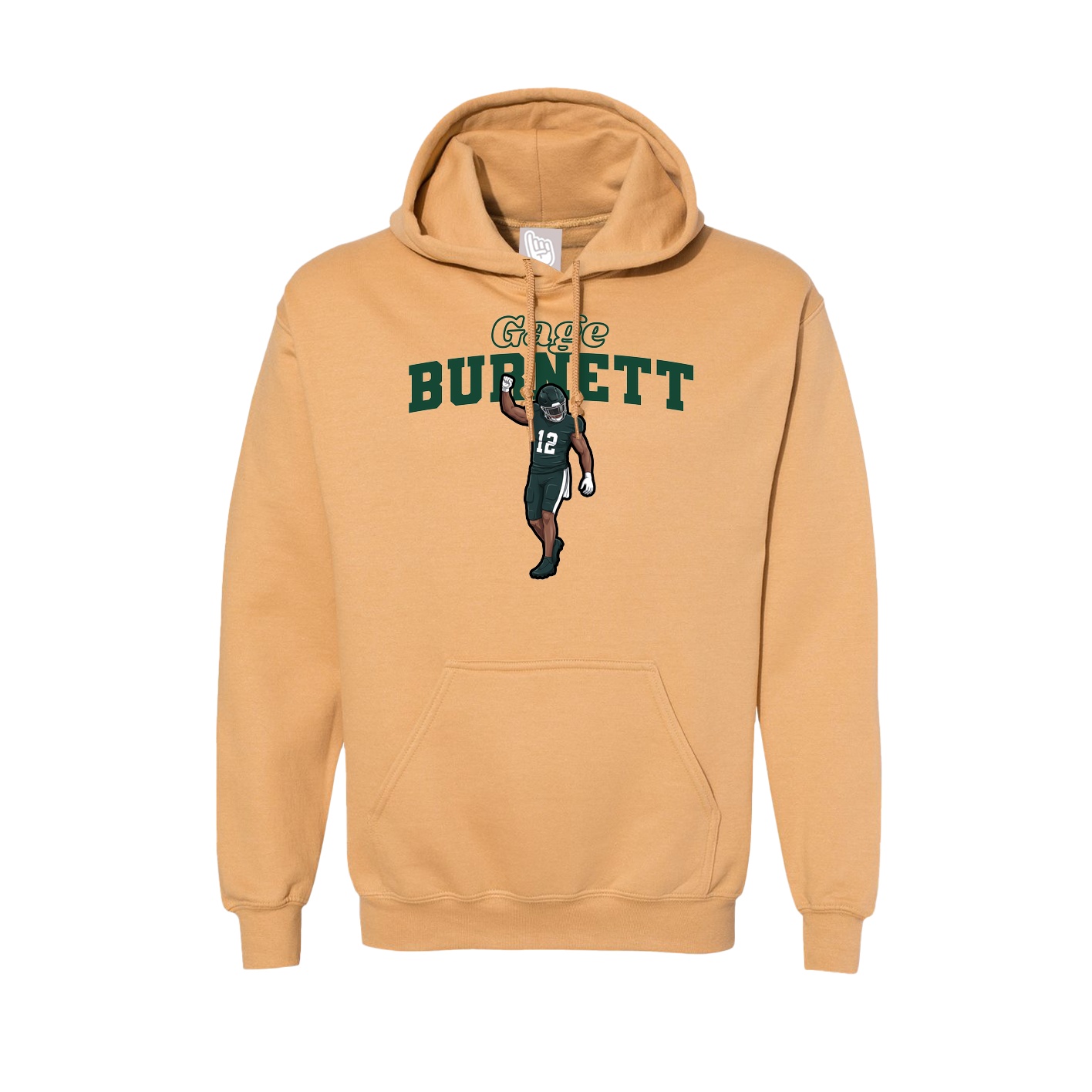 Hoodie — Name Arch in Vegas Gold