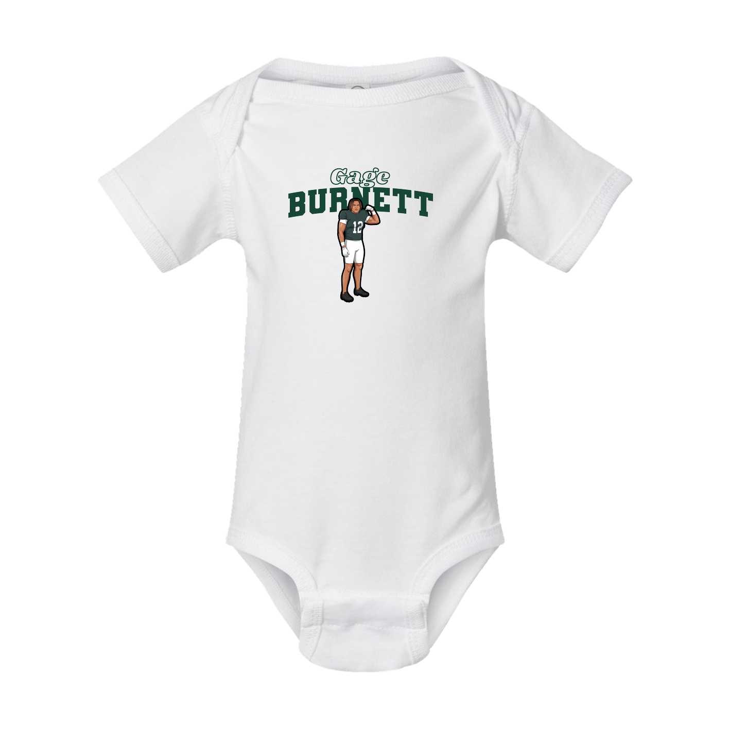 Baby Onesie — Name Arch in White