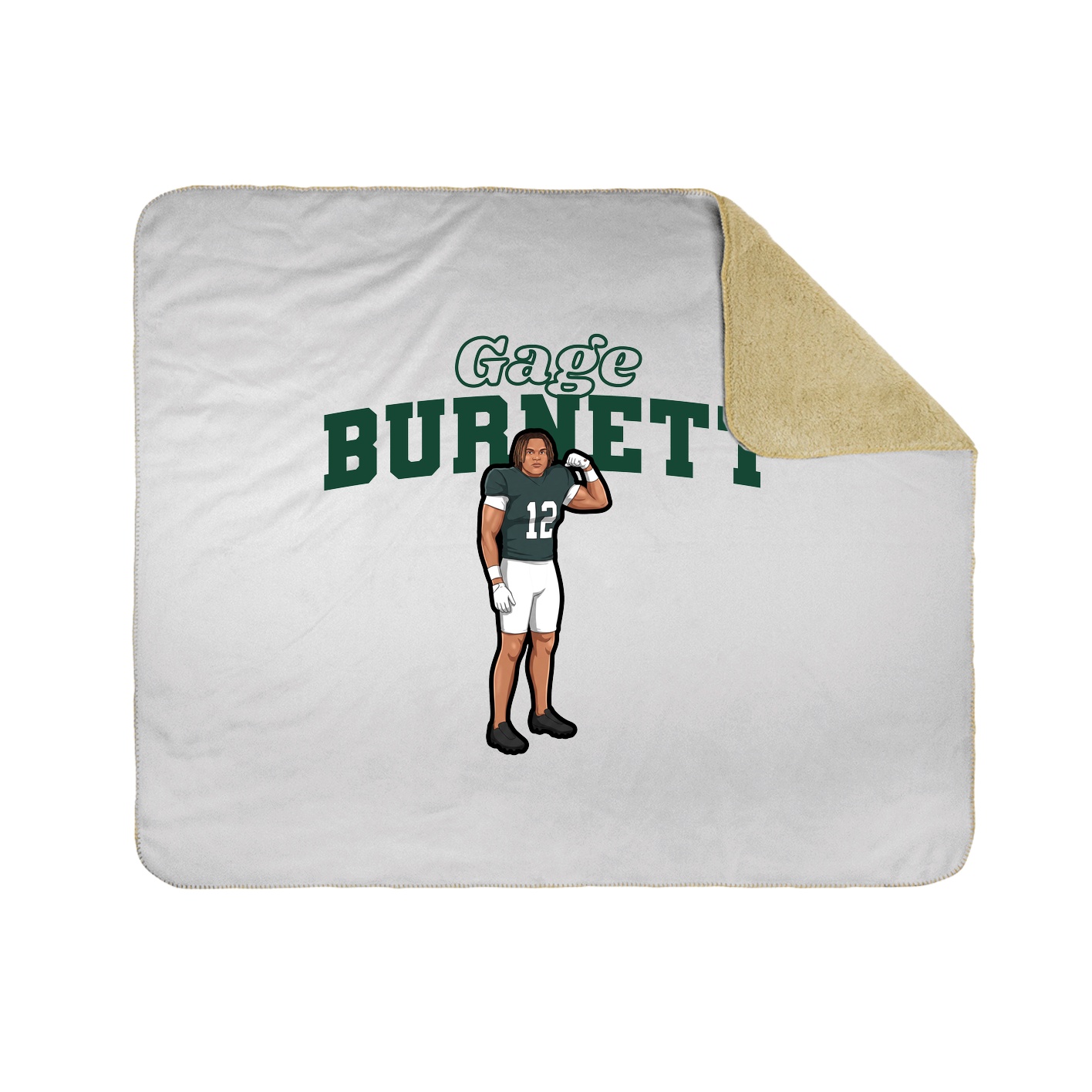 Throw Blanket — Name Arch in White