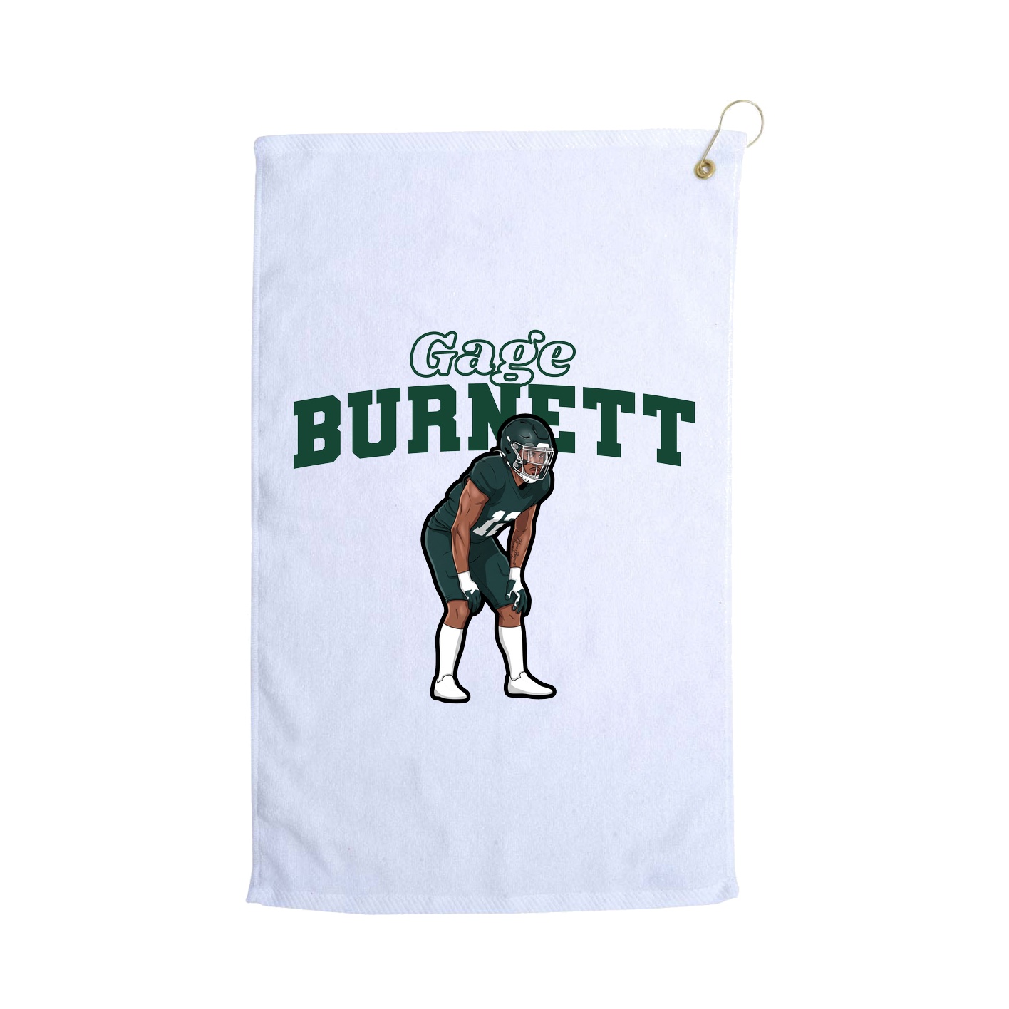Golf Towel — Name Arch in White