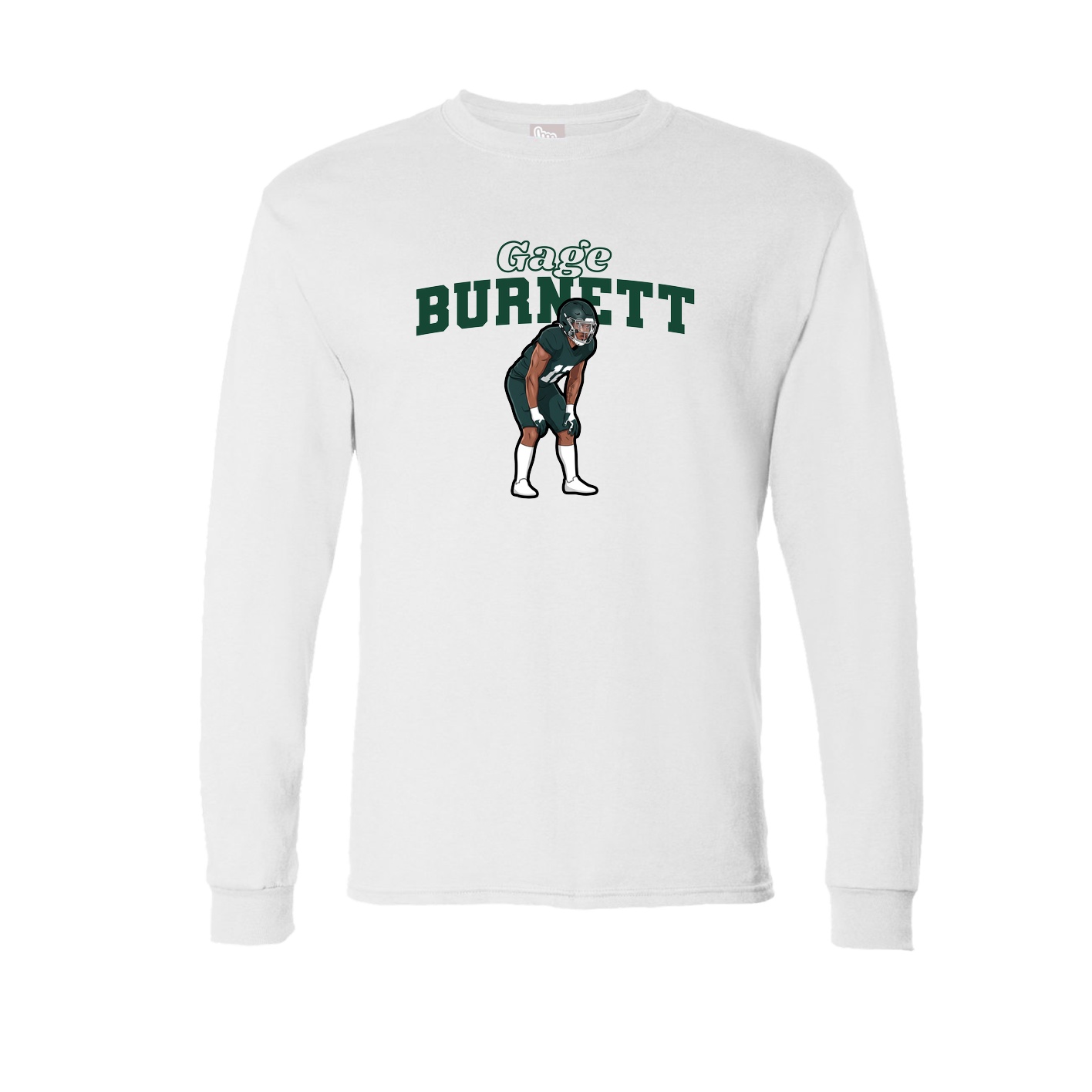 Long Sleeve Tee — Name Arch in White