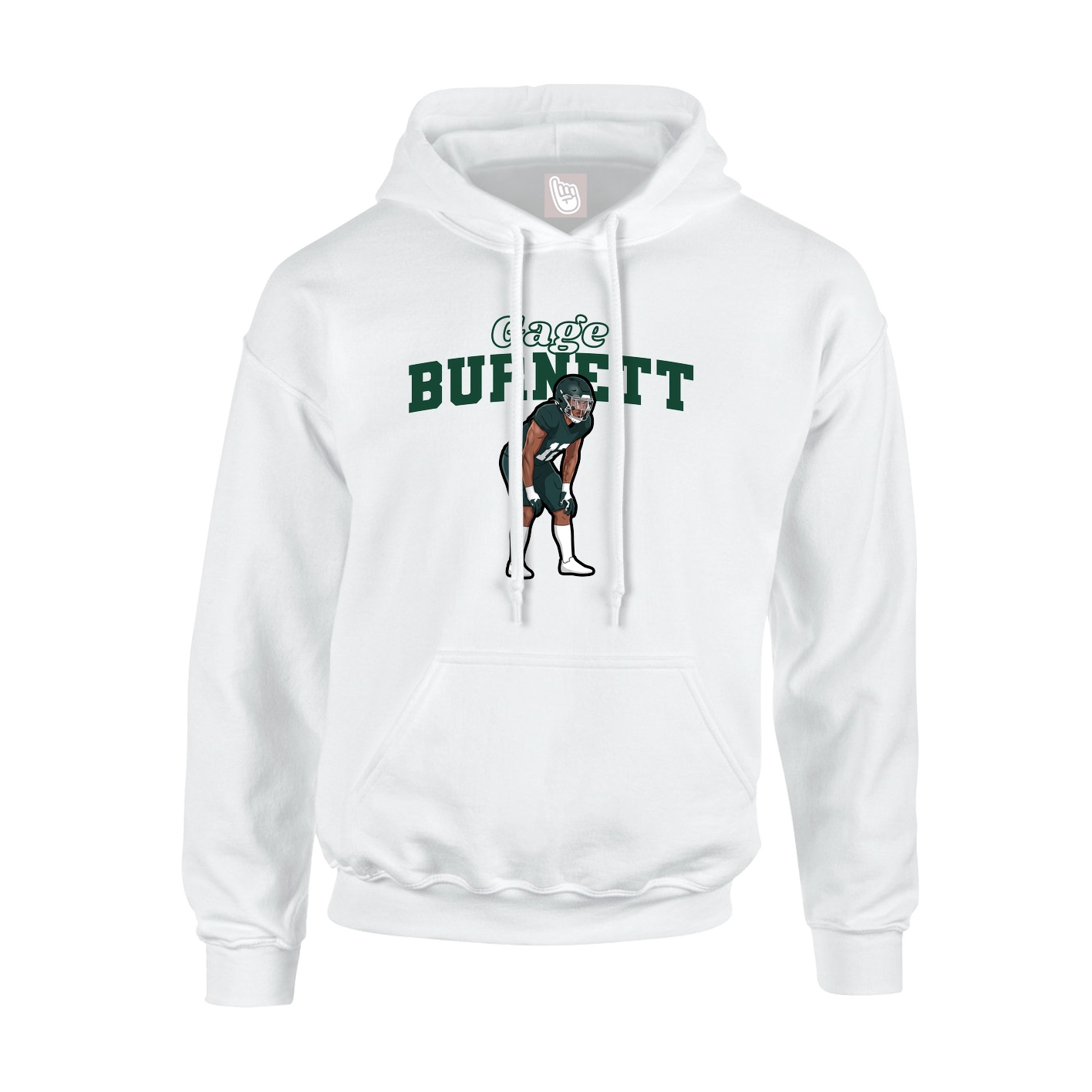 Hoodie — Name Arch in White
