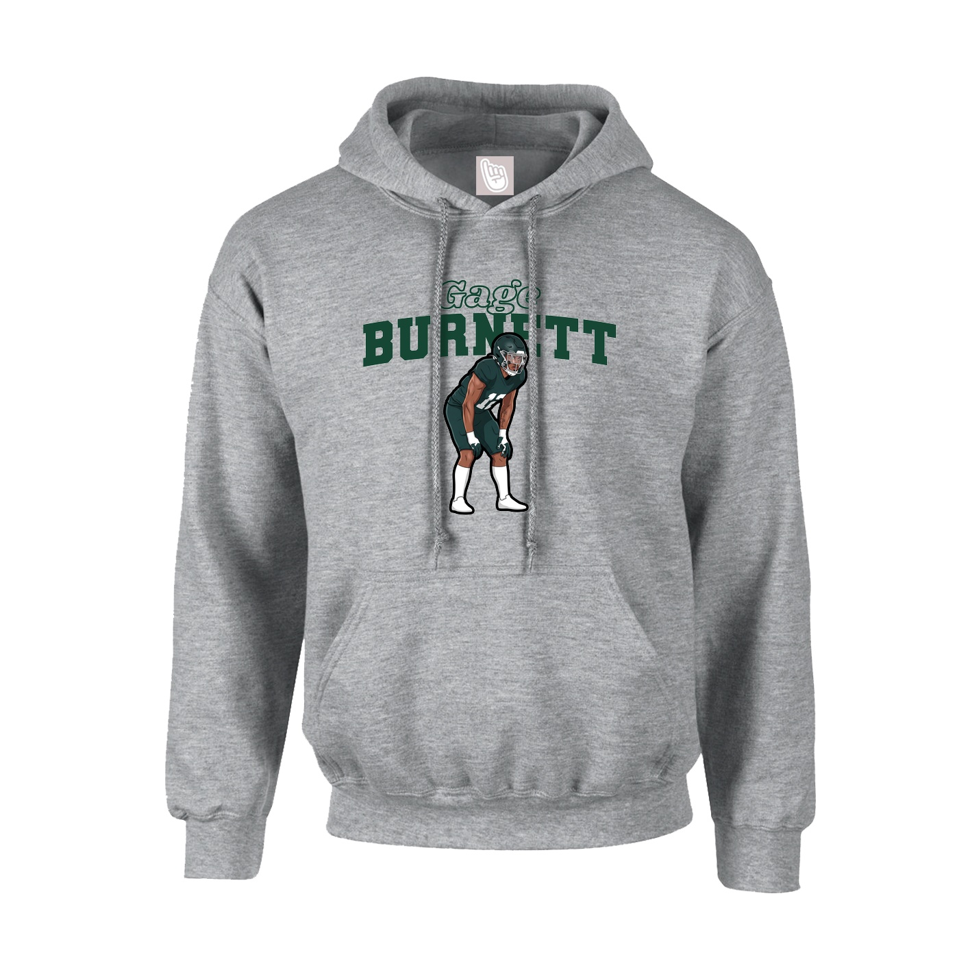 Youth Hoodie — Name Arch in Grey