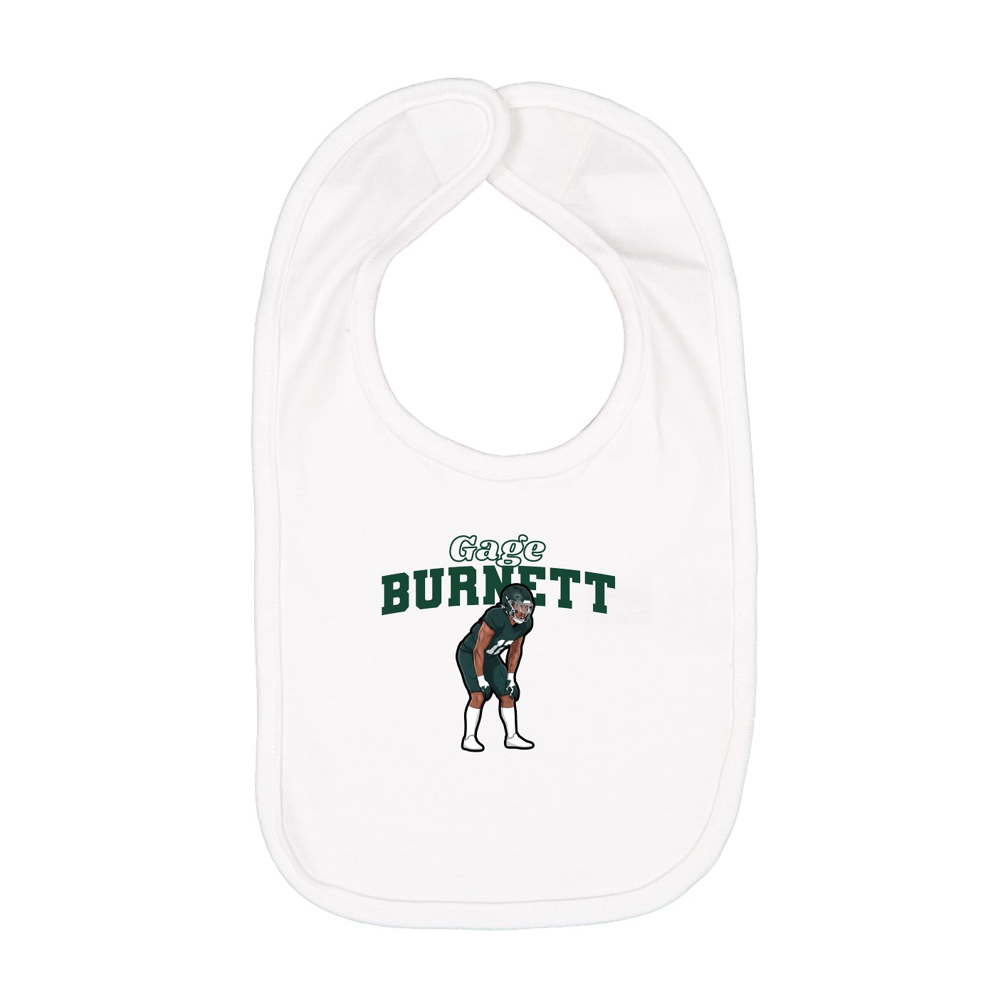 Infant Bib — Name Arch in White