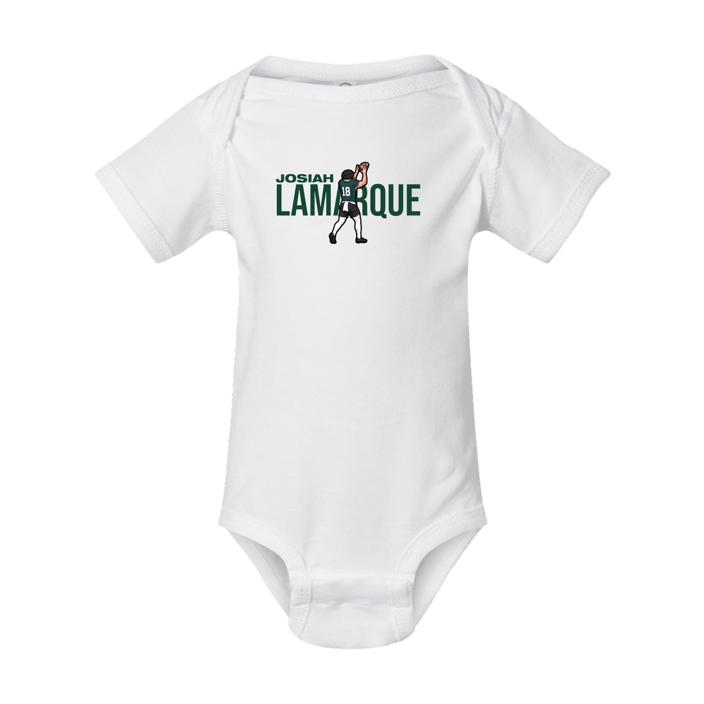 Baby Onesie — Player Name in White