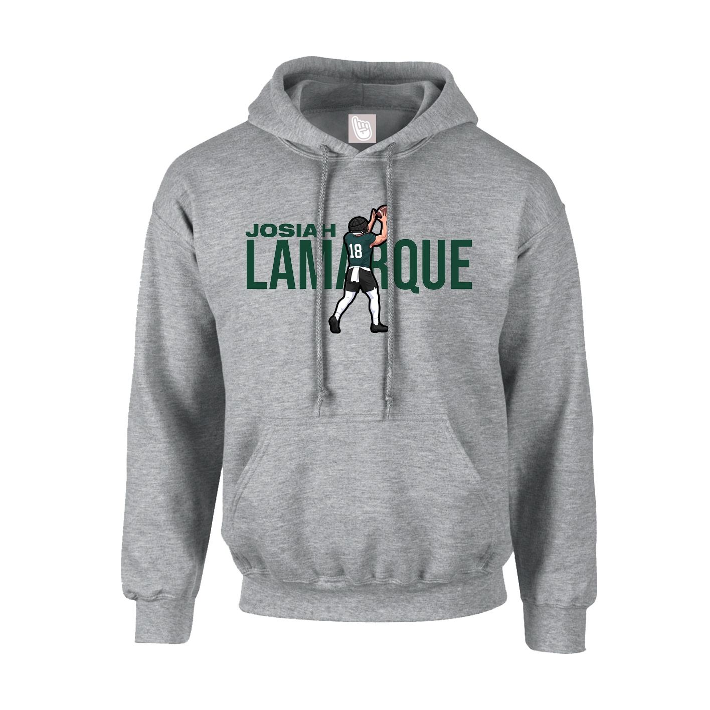 Youth Hoodie — Player Name in Grey