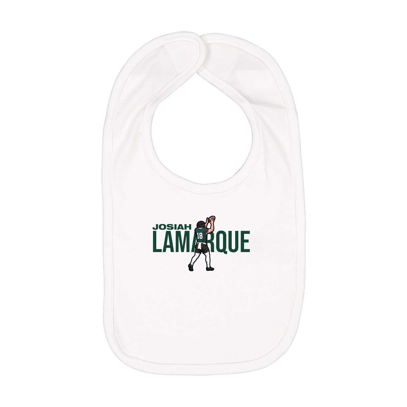 Infant Bib — Player Name in White