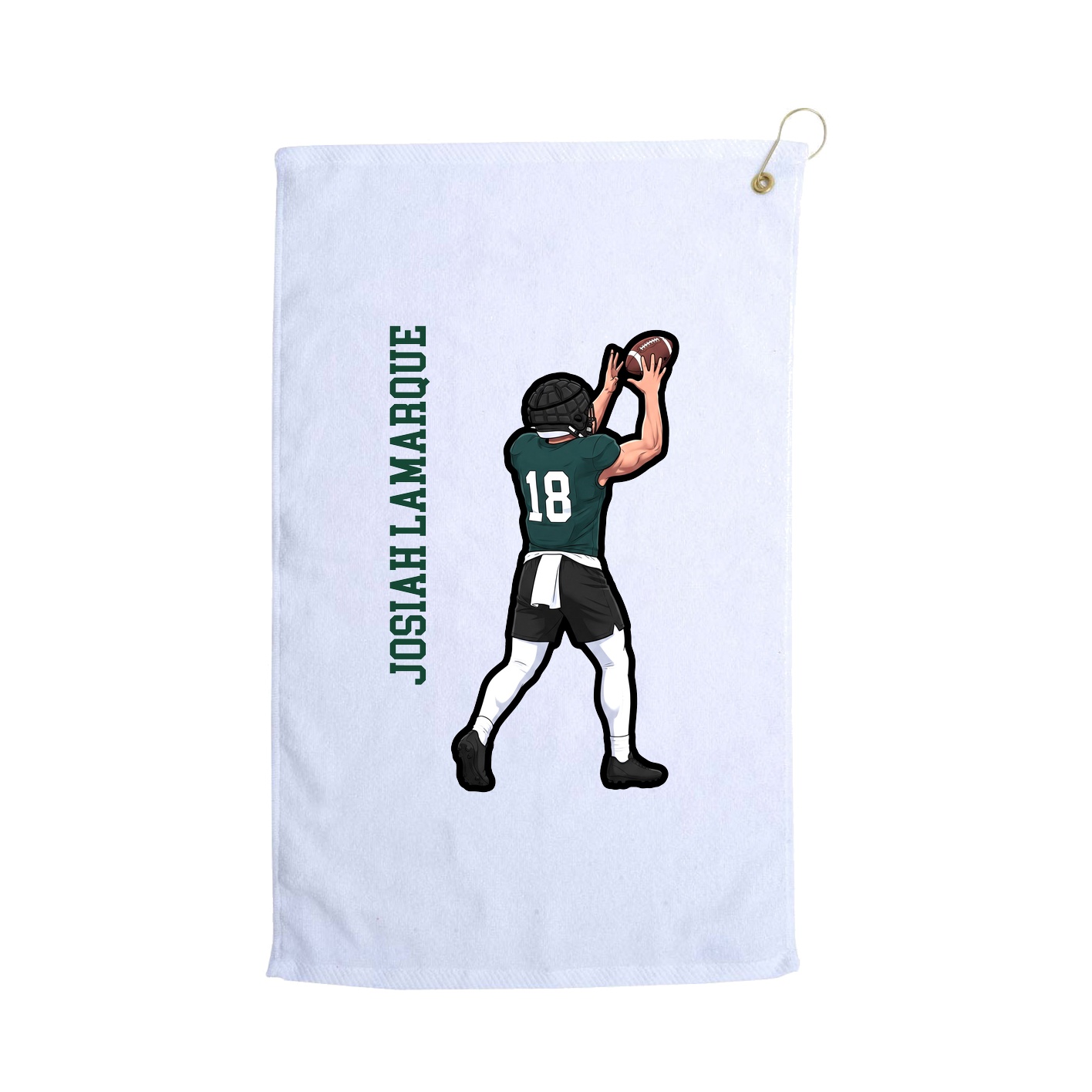 Golf Towel — Name Vertical in White