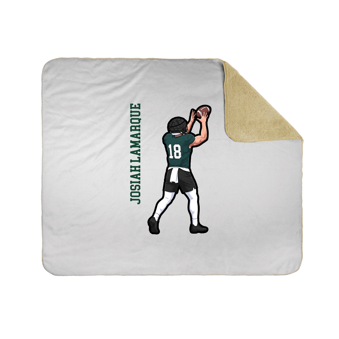 Throw Blanket — Name Vertical in White