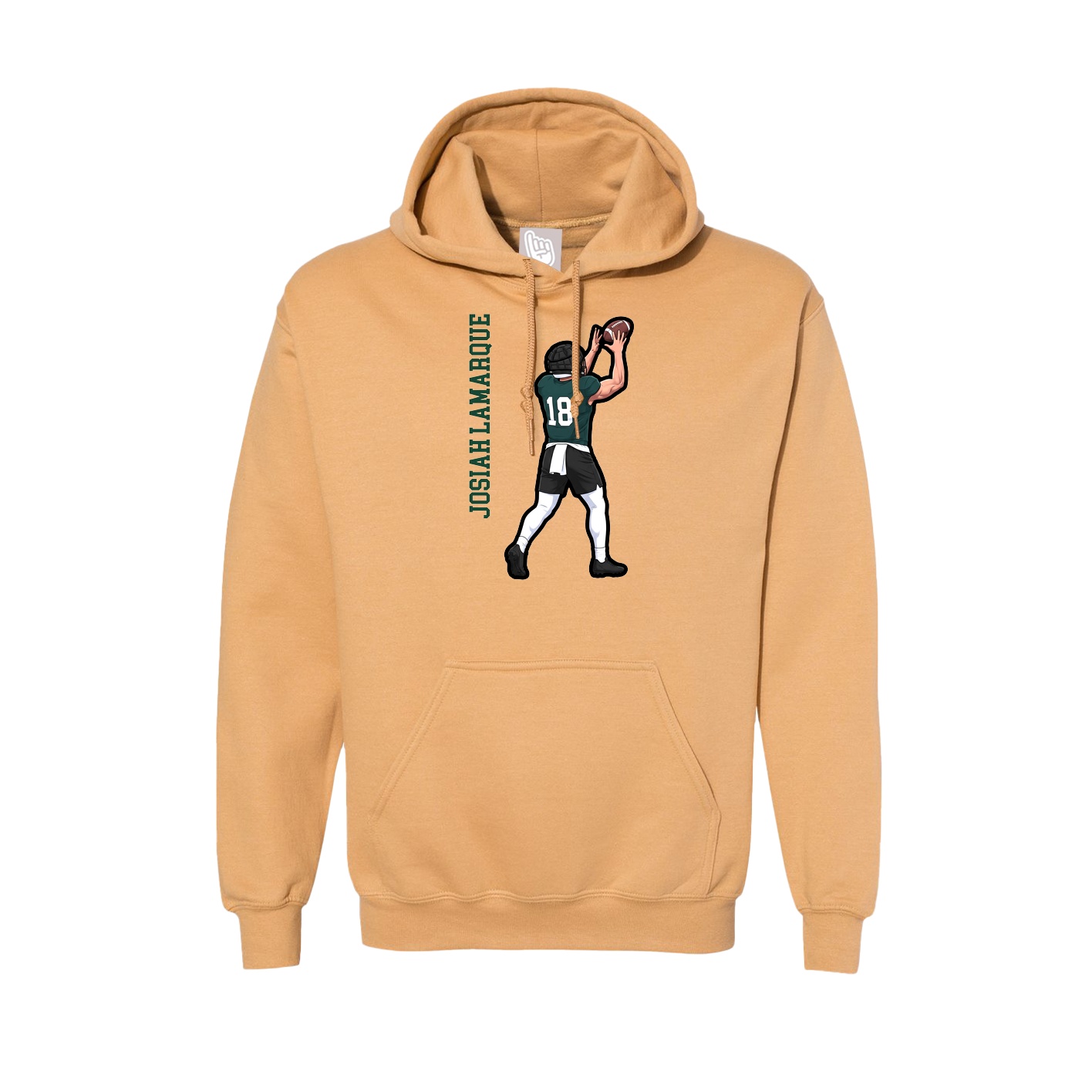 Hoodie — Name Vertical in Vegas Gold