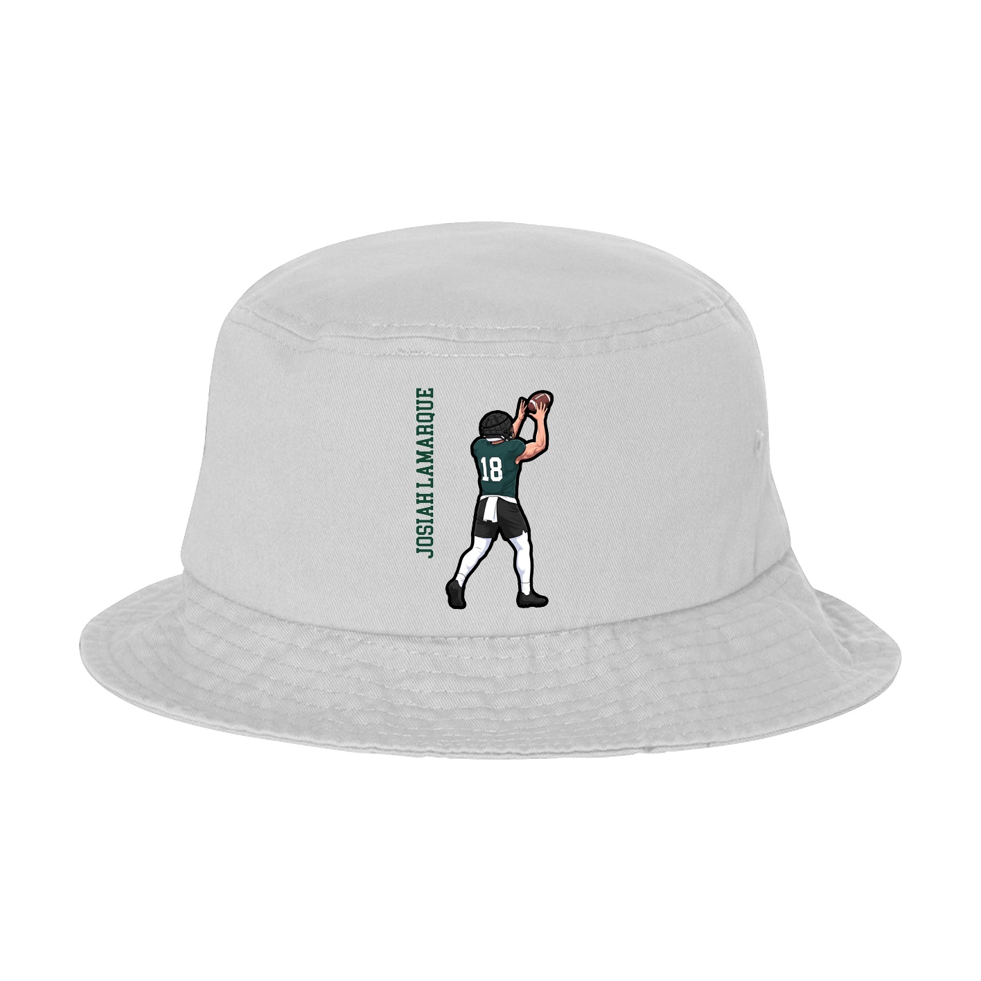 Bucket Cap — Name Vertical in White