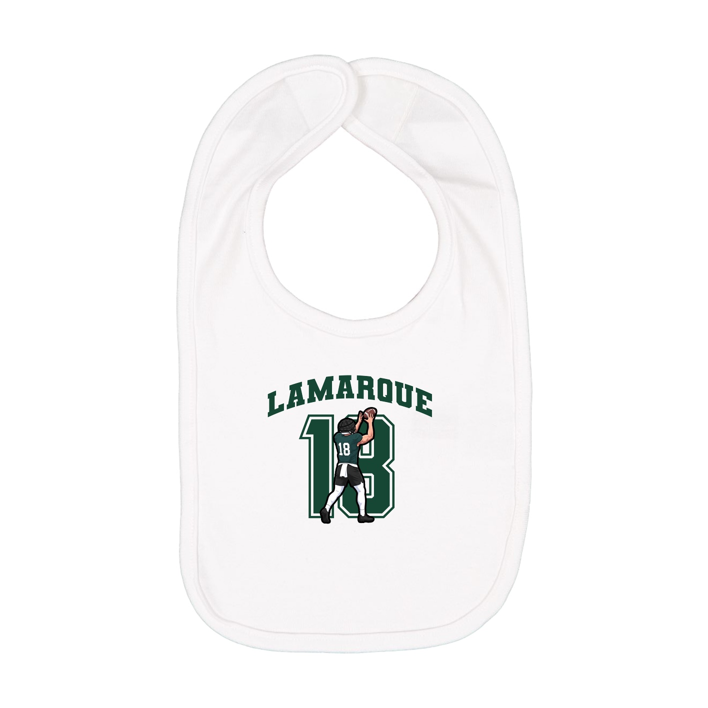 Infant Bib — Number in White