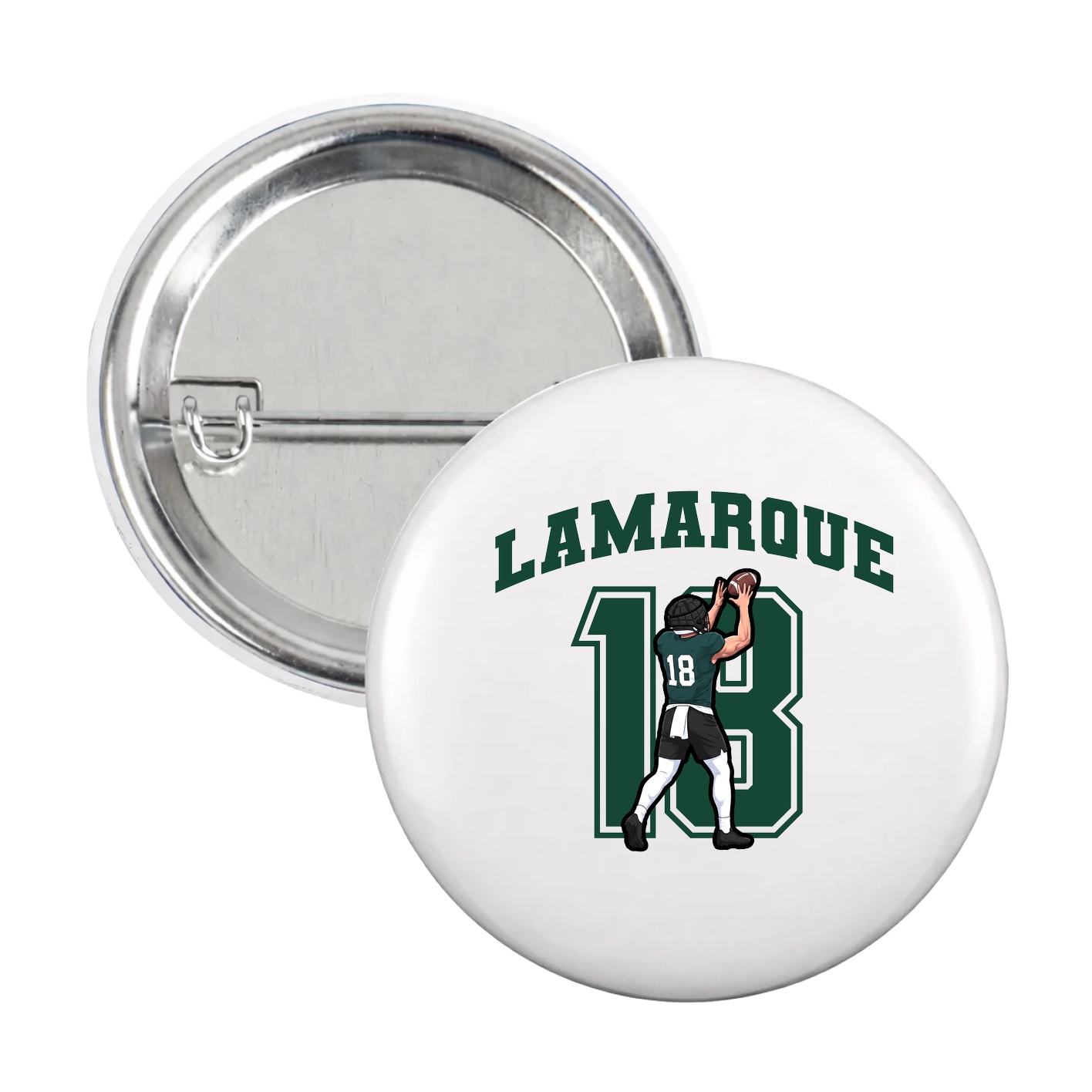 Game Day Button — Number in White