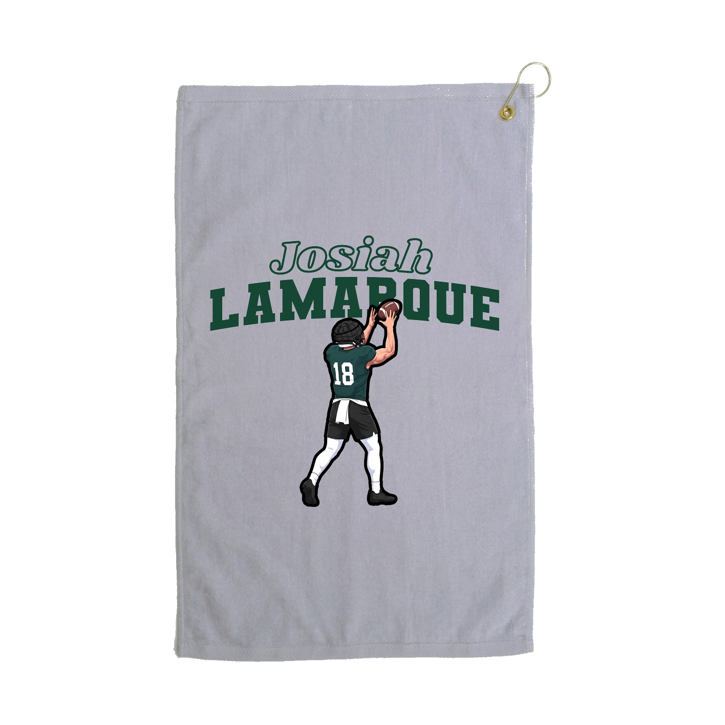 Golf Towel — Name Arch in Grey