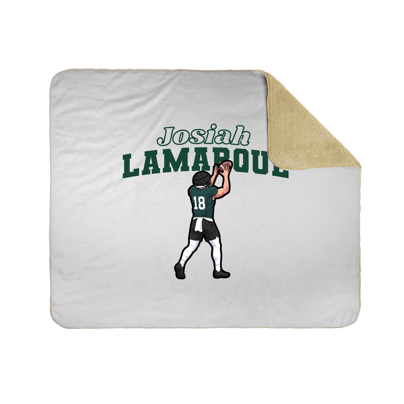 Throw Blanket — Name Arch in White