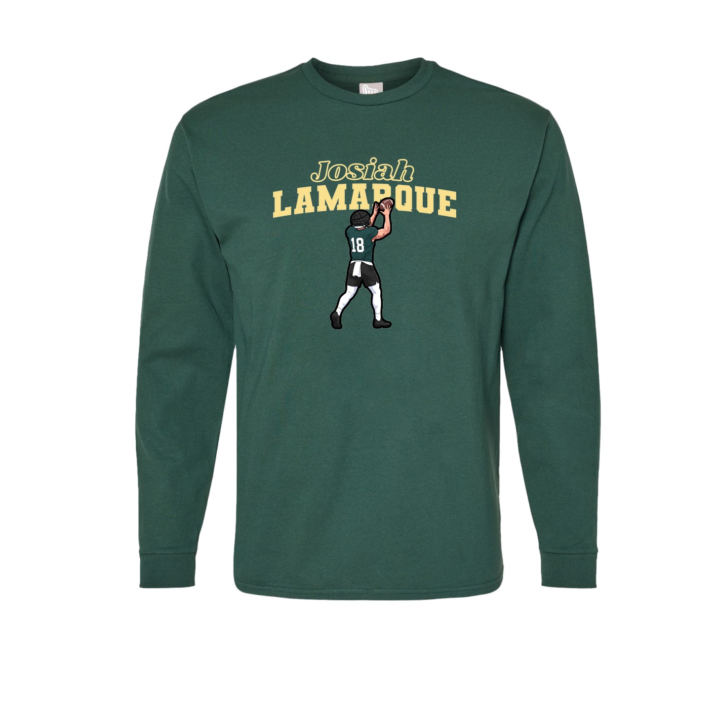 Long Sleeve Tee — Name Arch in Green