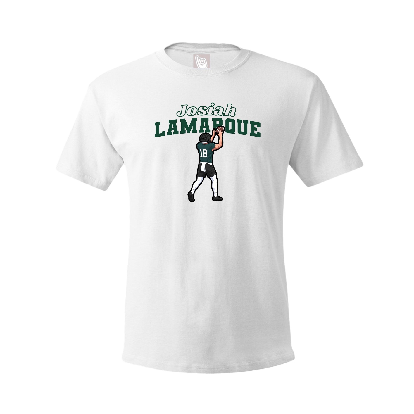 Youth Tee — Name Arch in White