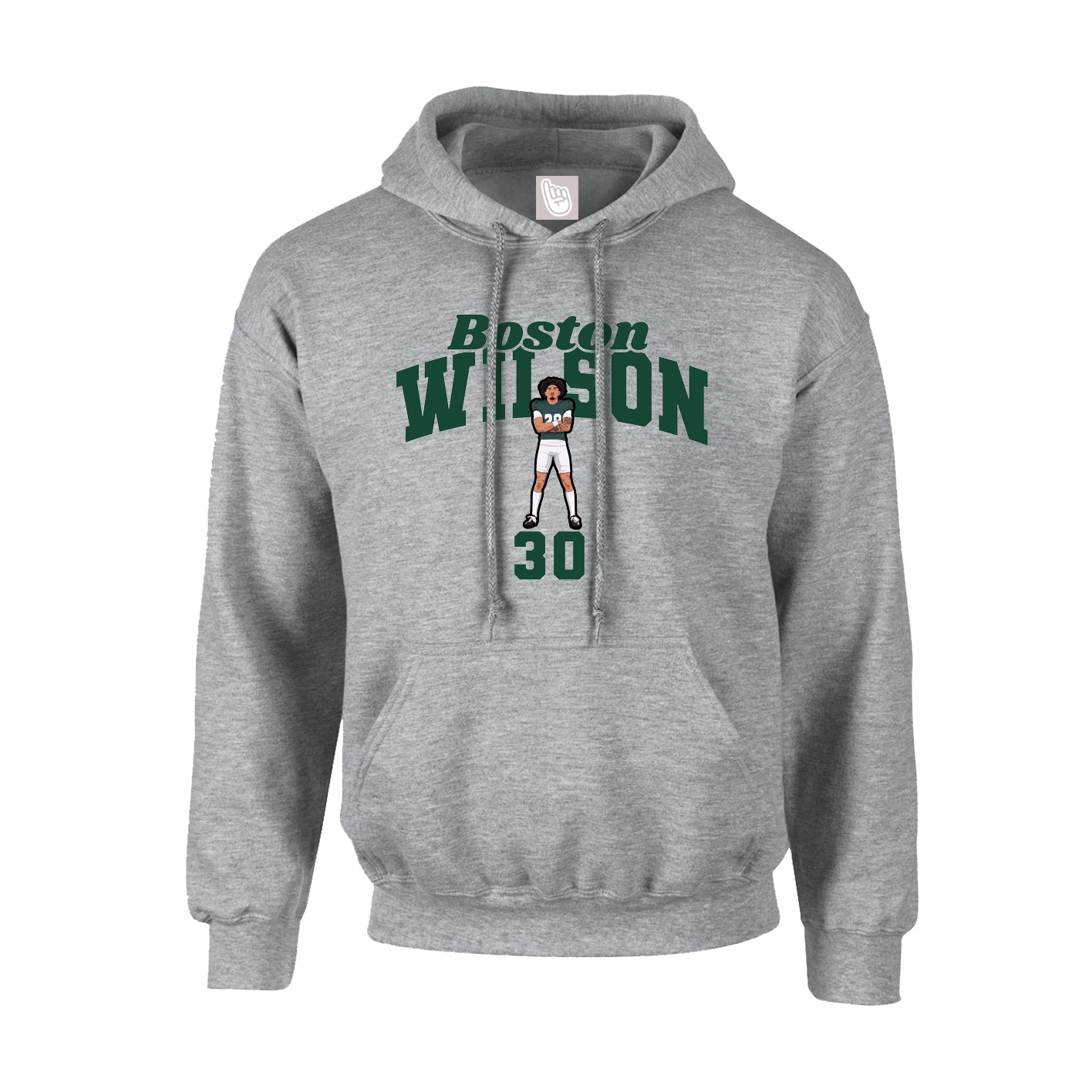 Youth Hoodie — Signature Arch in Grey
