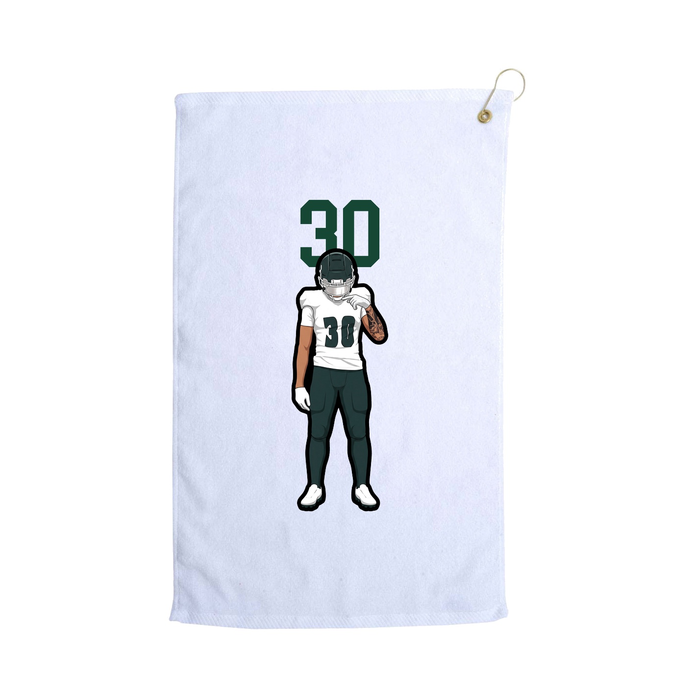 Golf Towel — Number Top in White