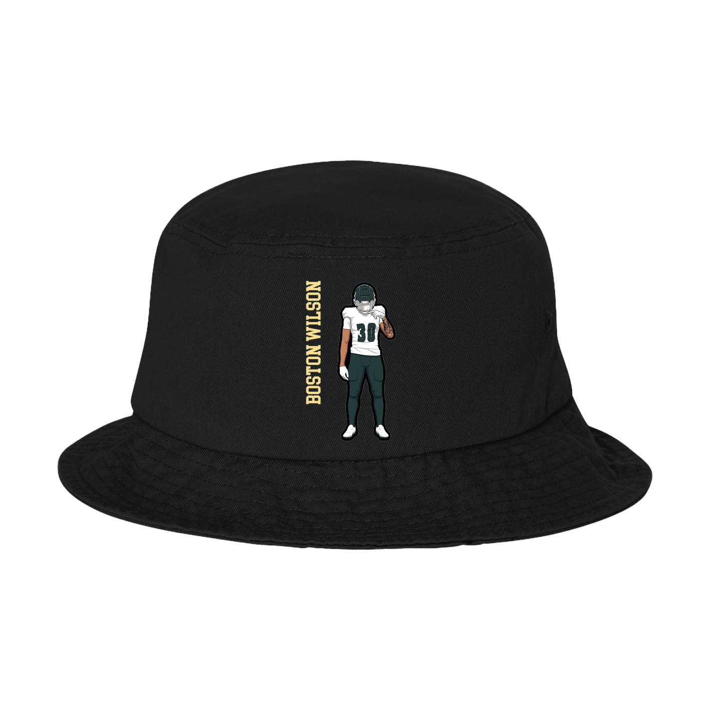 Bucket Cap — Name Vertical in Black