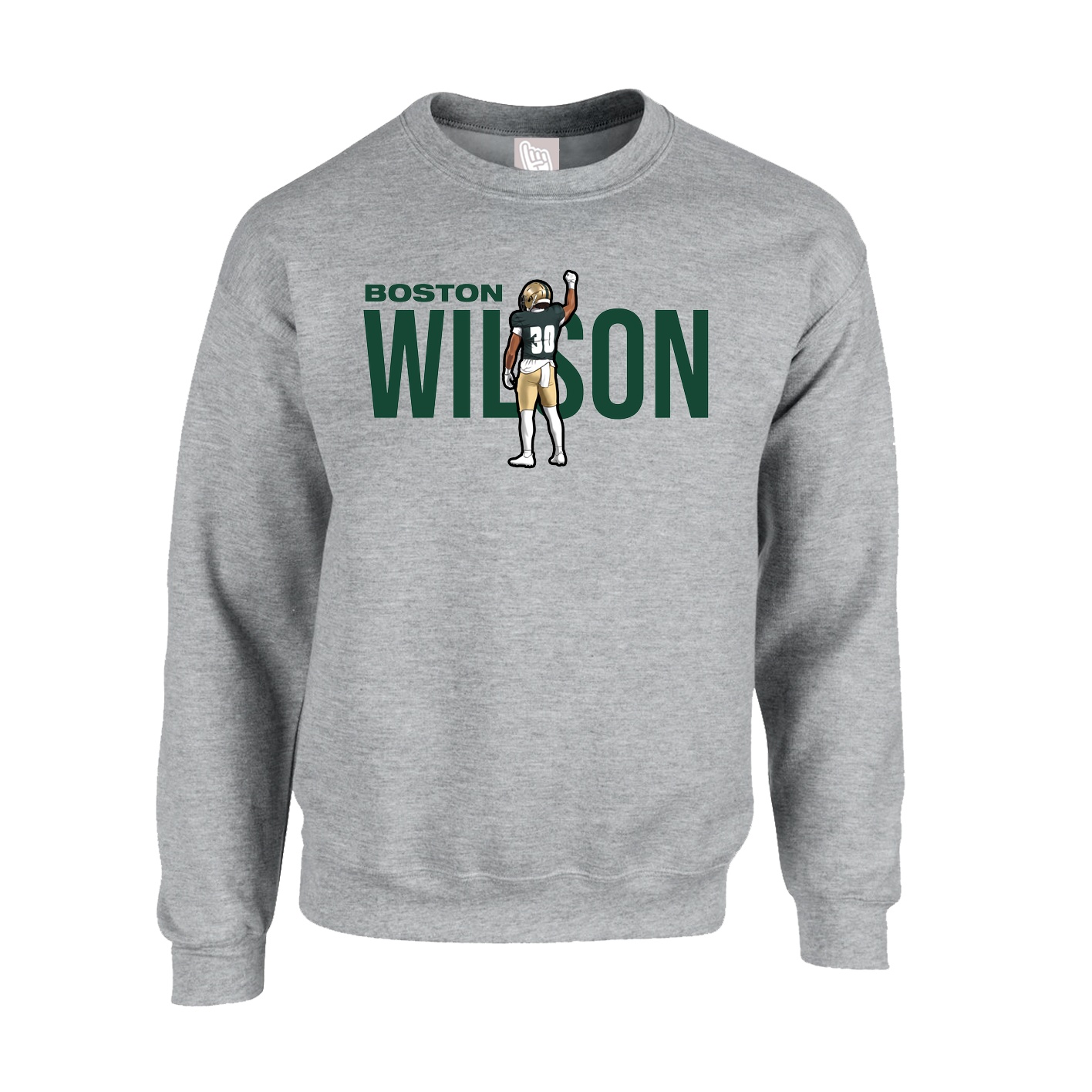 Fleece Crew — Player Name in Grey