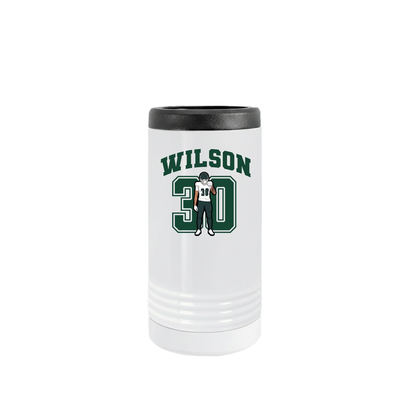 Slim Beverage Holder — Number in White