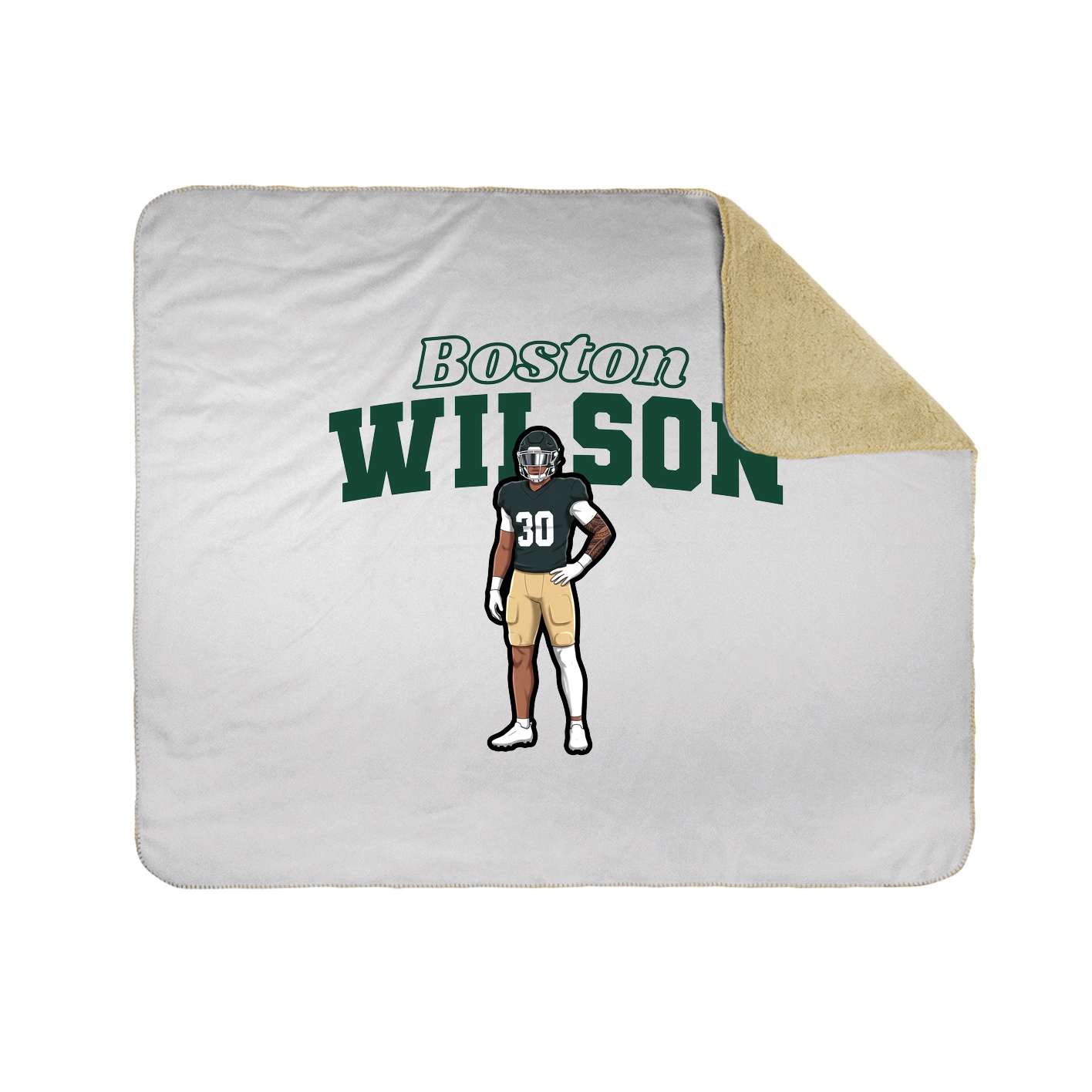 Throw Blanket — Name Arch in White