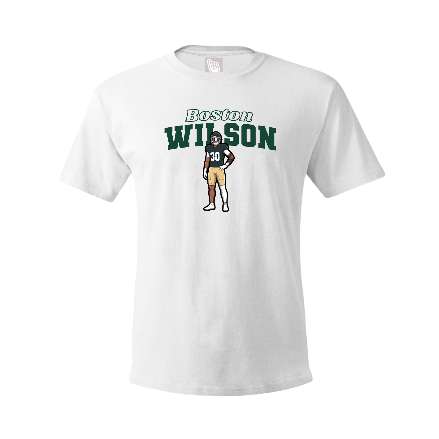 Youth Tee — Name Arch in White