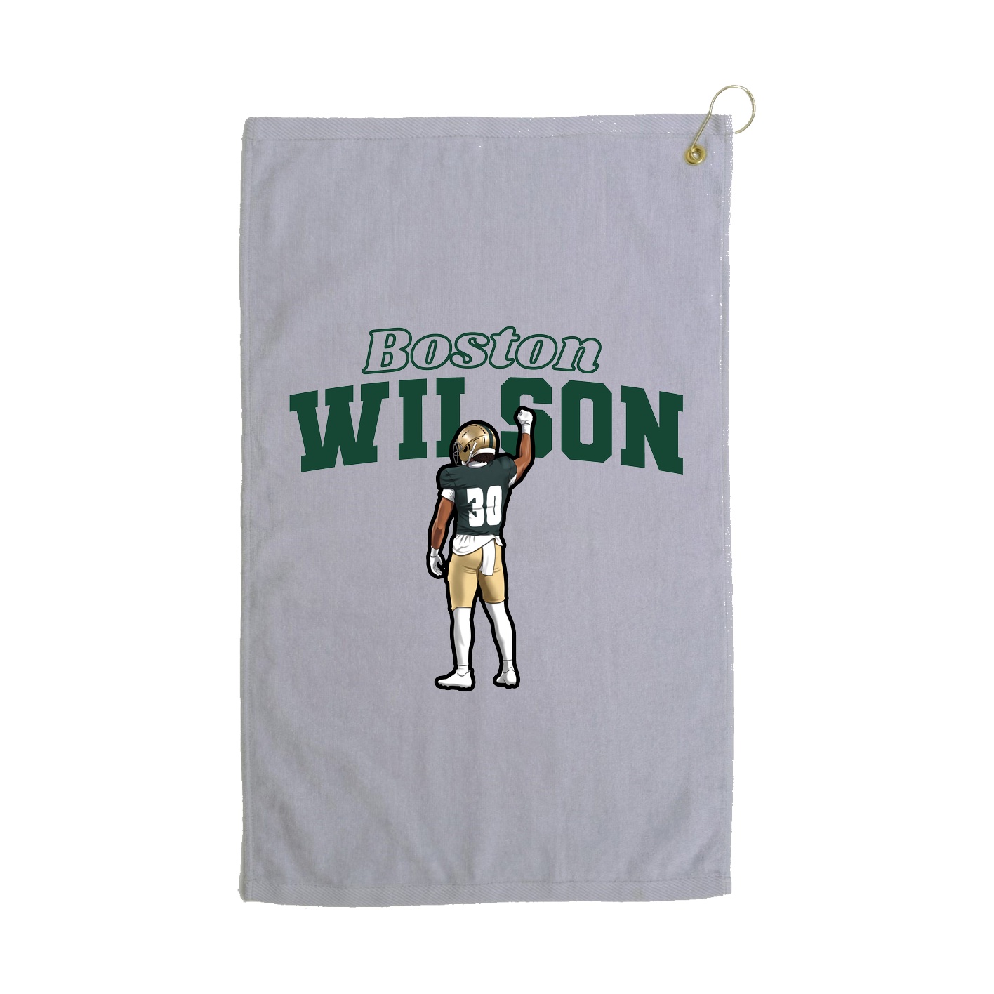 Golf Towel — Name Arch in Grey