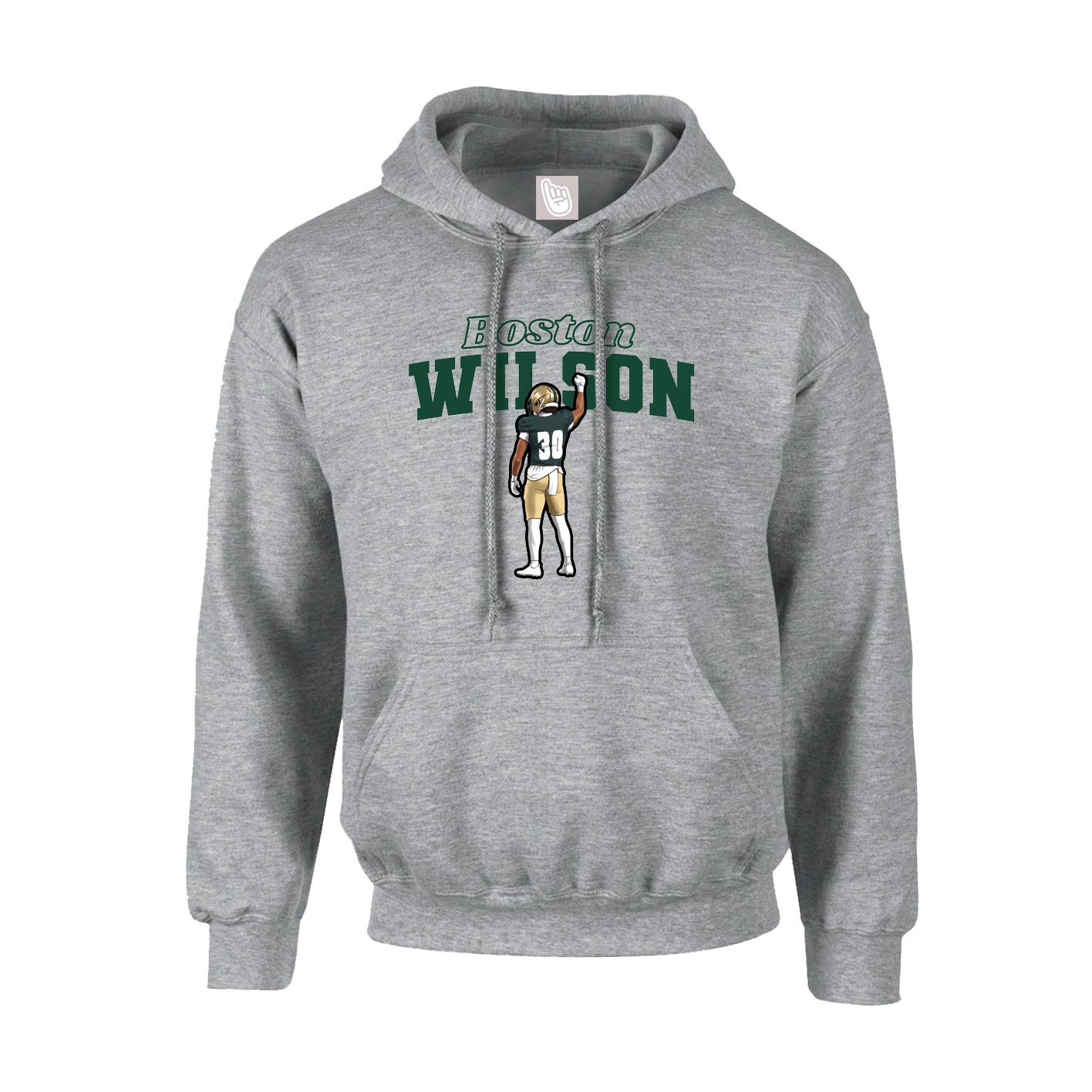 Hoodie — Name Arch in Grey