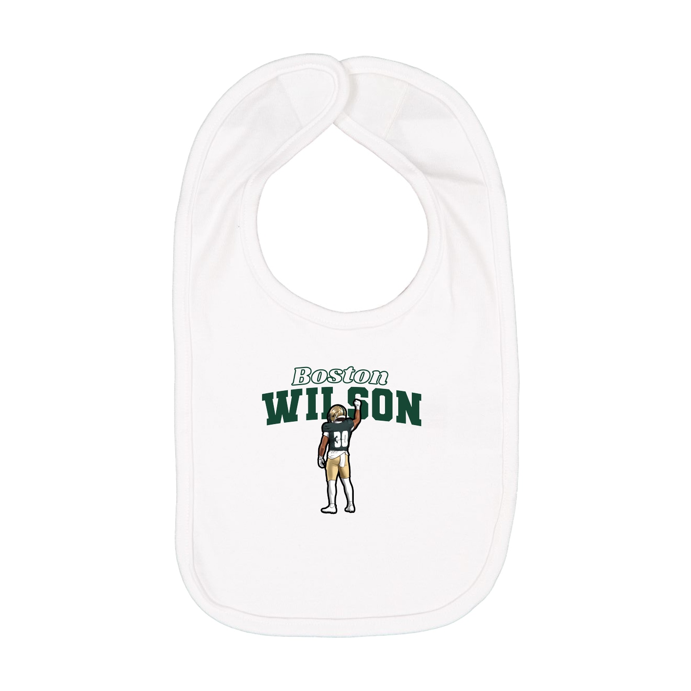 Infant Bib — Name Arch in White