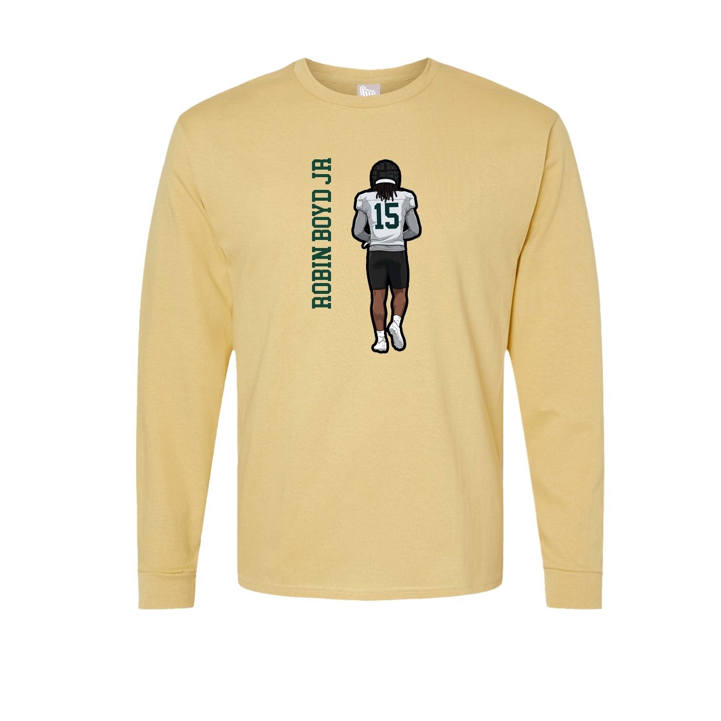 Long Sleeve Tee — Name Vertical in Vegas Gold